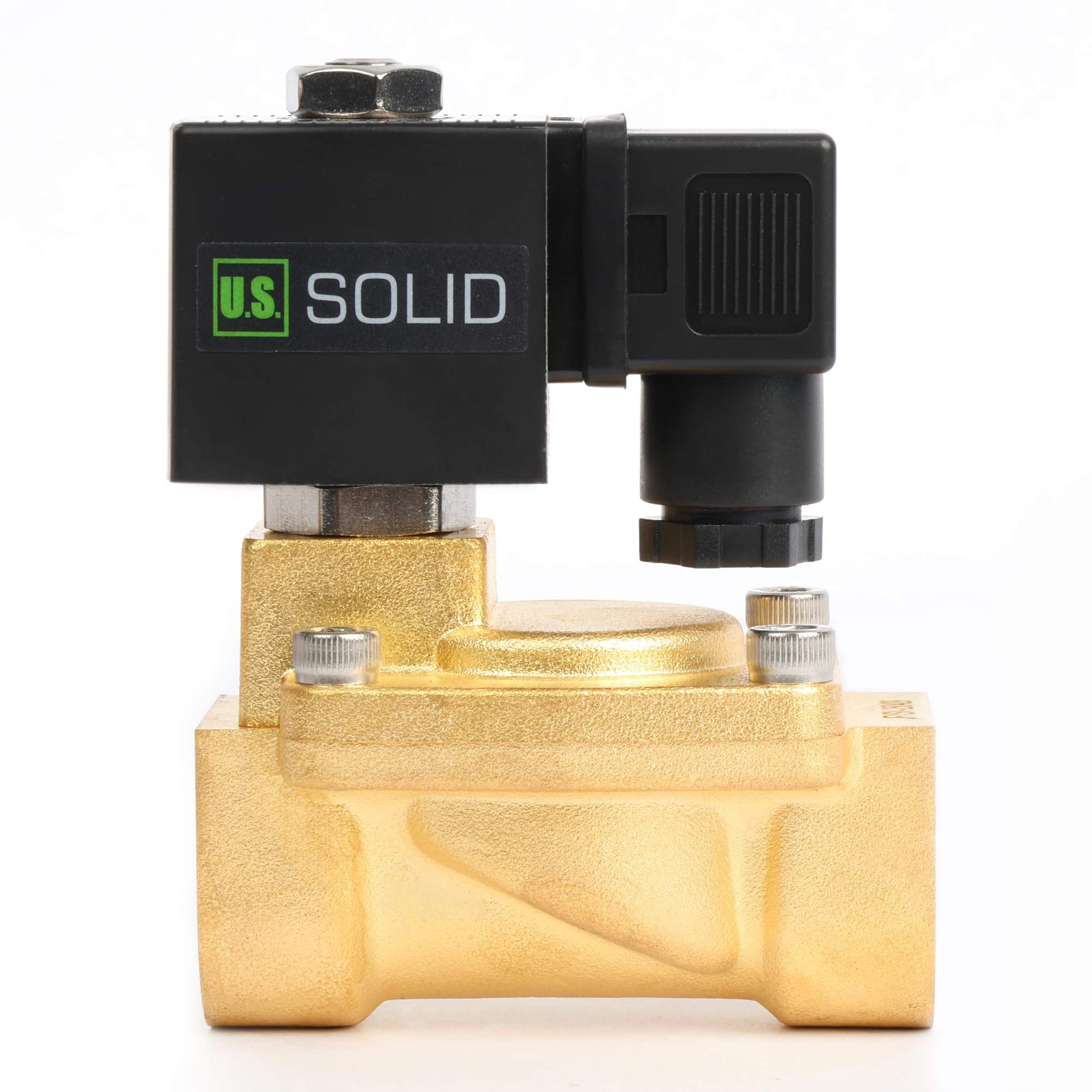 U.S. Solid Elettrovalvola a solenoide in ottone 3/8" G – 24V AC, 0,3–16 bar, normalmente chiusa, guarnizione VITON, funzionamento pilotato