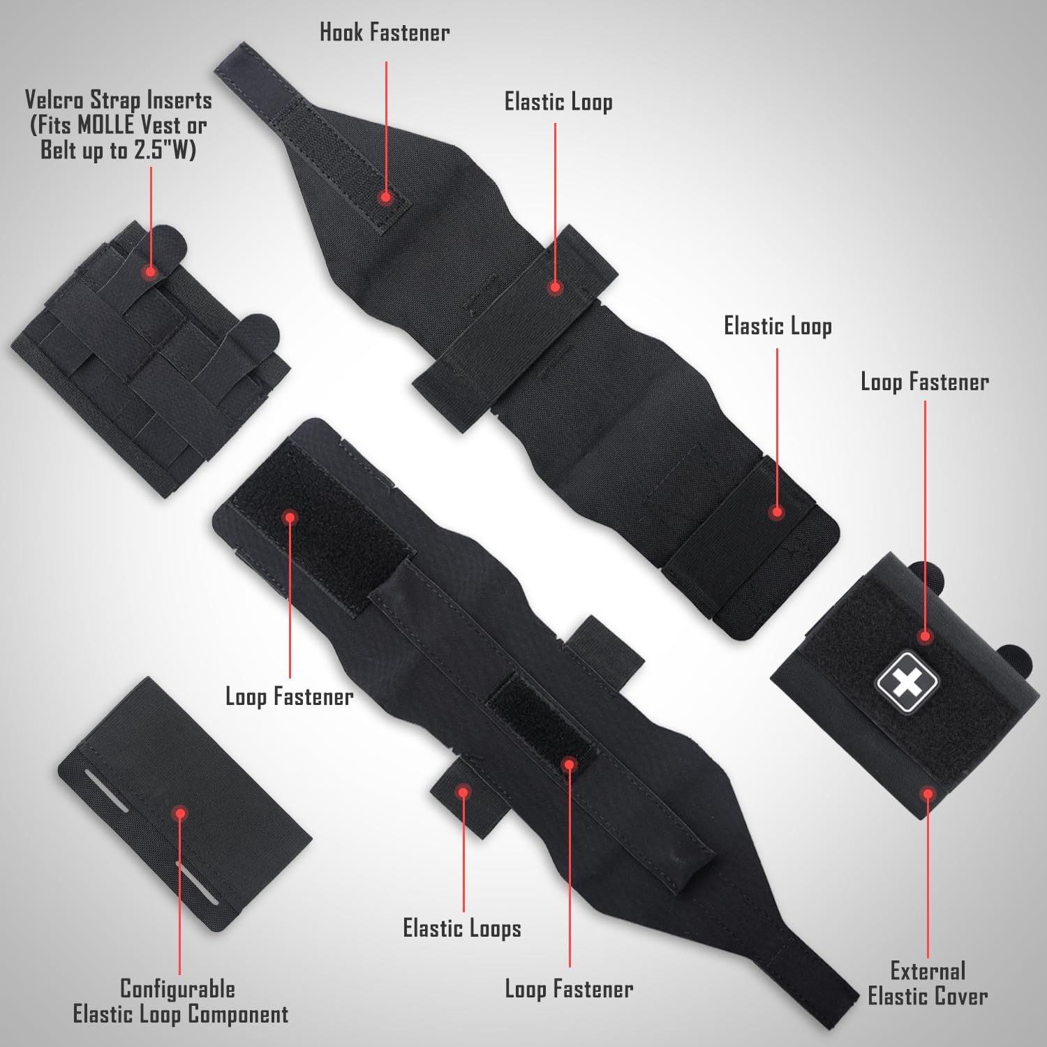 LIVANS Molle IFAK Micro Pochette de traumatisme, Ceinture Tactique de Premiers Secours IFAK Sac médical EMT Survie d'urgence Petite Pochette Portable EDC avec hamac Garrot pour Ceinture de Service
