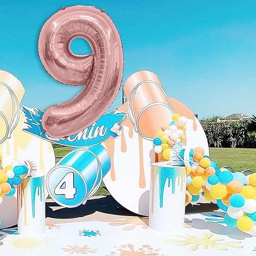 Miniatura 81 de Globo de números de 40 pulgadas, globos de números plateados, globo de número 2, globos de aluminio grandes de cumpleaños, fiesta de cumpleaños