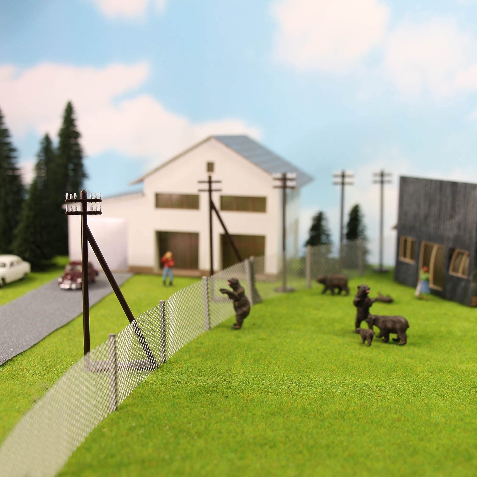24pcs Model N Scale 1:160 Power Pole Telegraph Telephone Poles Railroad Diorama (Style B)