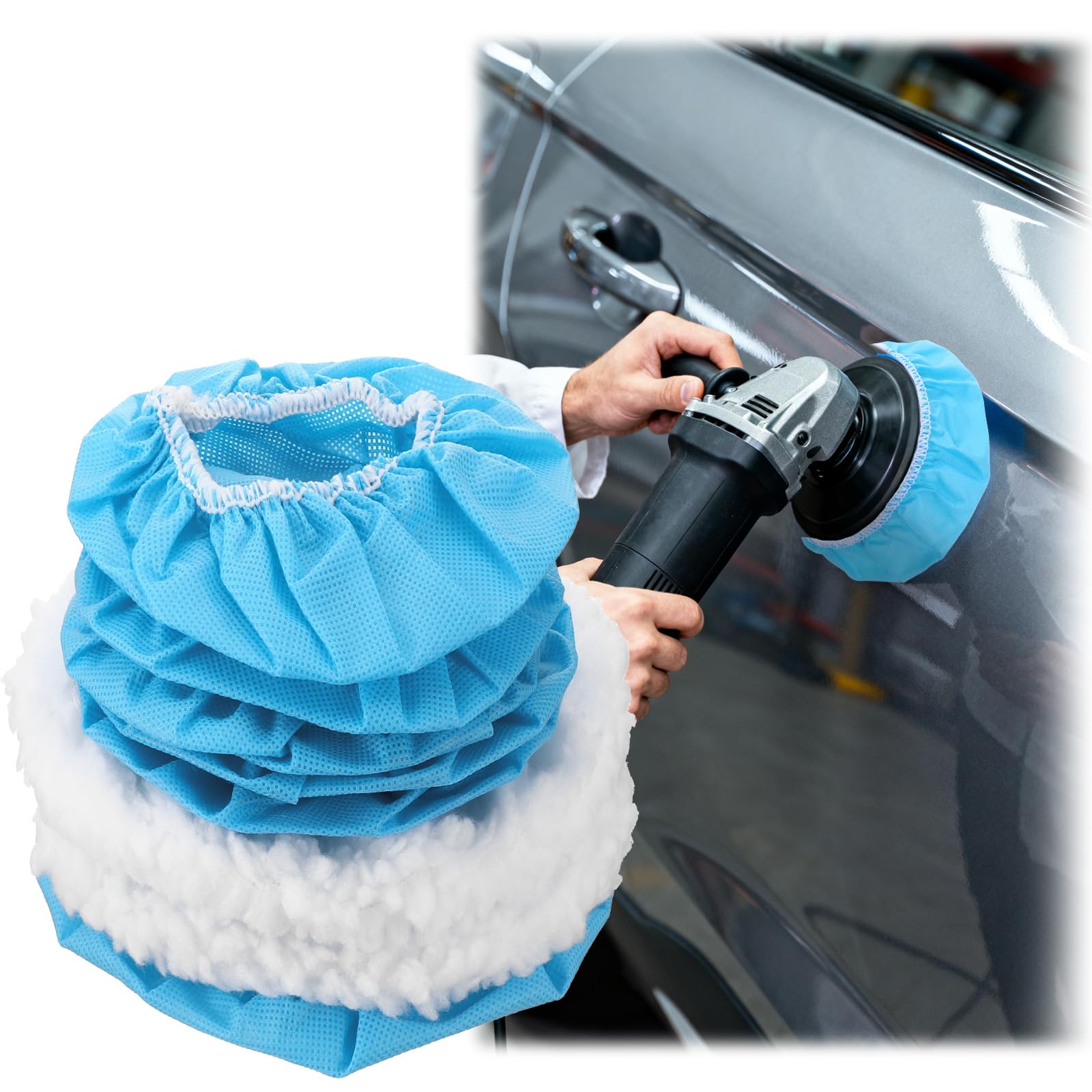 8 sztuk masek polerskich do samochodu Bonnet zestaw podkładek polerskich z miękkiej mikrofibry do masek silnika, bawełnianych masek woskowych, padów polerskich, do wielokrotnego użytku, do woskowania