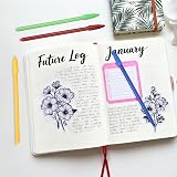 PATIKIL Lot de 6 stylos à bille à encre gel de couleur, 0,5 mm, pointe fine, écriture lisse pour journal, bloc-notes, bureau, papeterie, dessin, enseignants, rouge foncé - 5