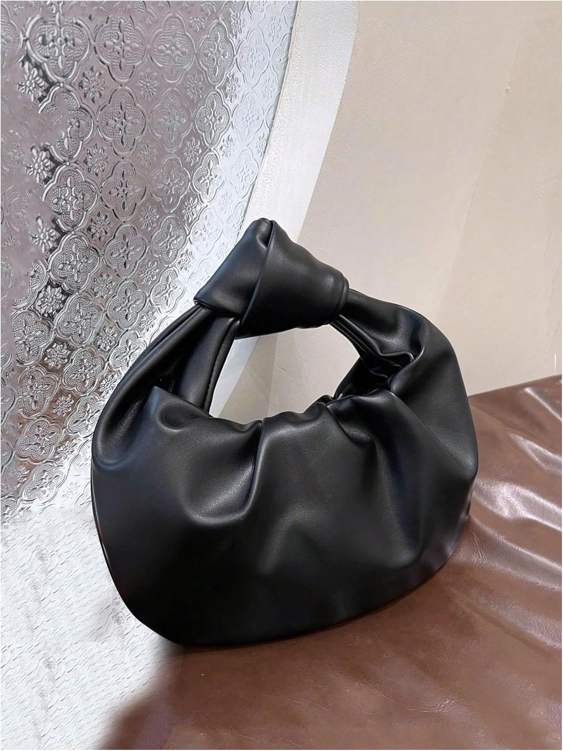 GORGLITTER Women's Cute Hobo Bag Ruched Twist PU Leather Clutch Purse Handbag with Magnetic Closure | Cute, Ruched Twist, PU Leather - Image 2