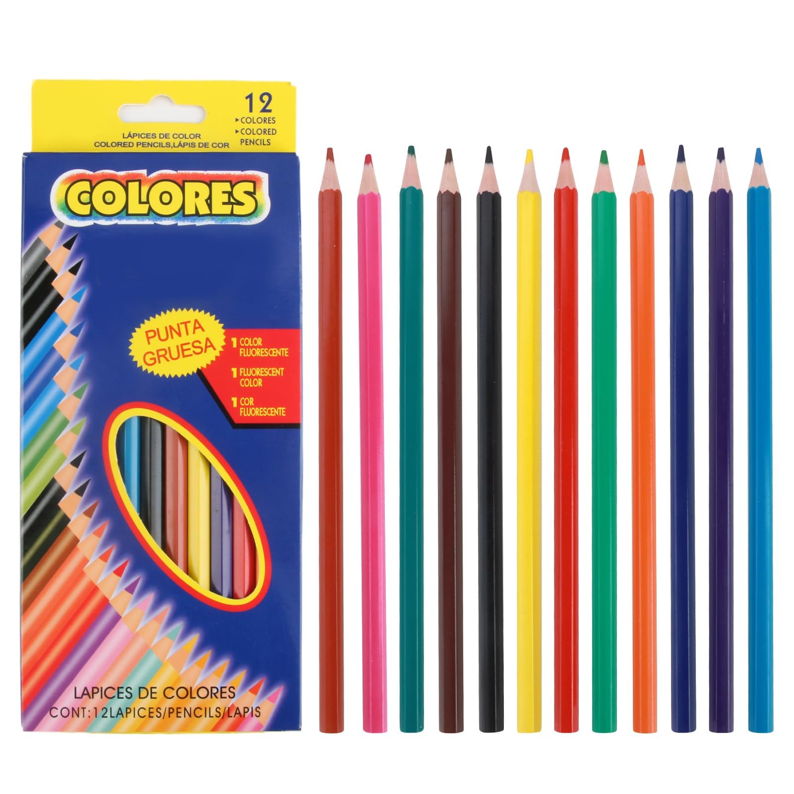 Caybats Lápices de Colores Ecológicos Multicolor en Caja - Estuche de Dibujo Profesional para Adultos y Niños, Ideal para Mandalas y Material Escolar, Lápices Resistentes a la Ruptura (24)
