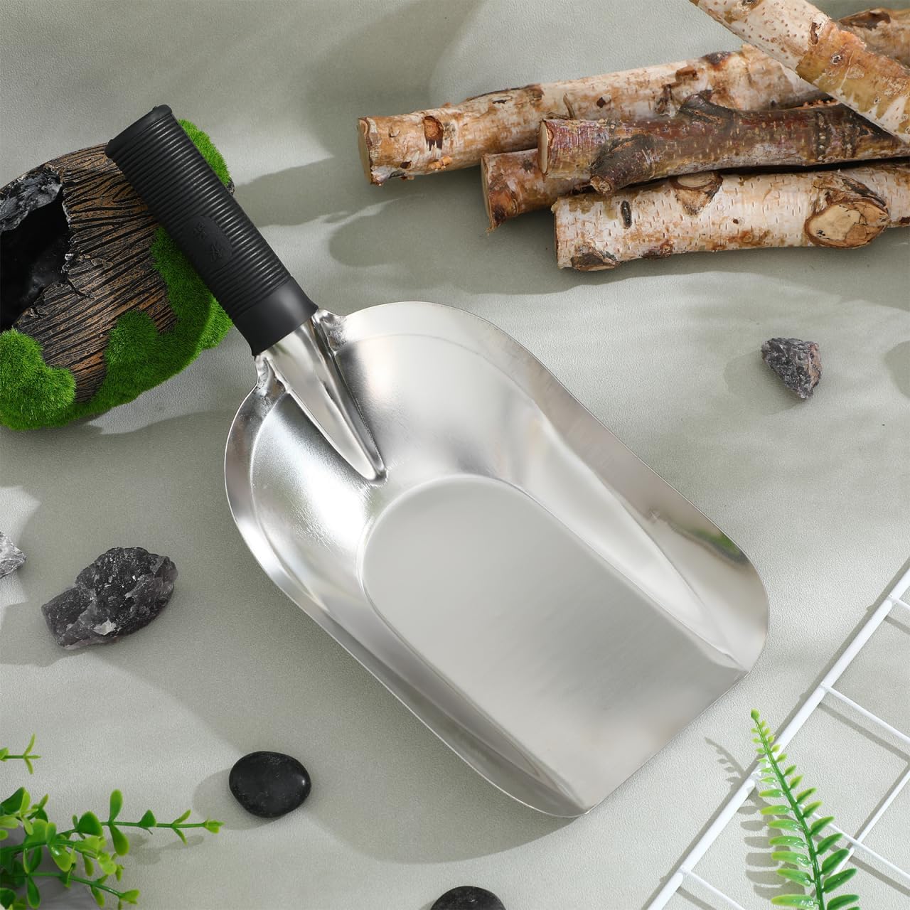 Toddmomy Garden Hand Shovel - Stainless Steel Garden Trowel Gardening Tools, 11.6" x 5" Square Shovel for Transplanting Weeding Digging Planting