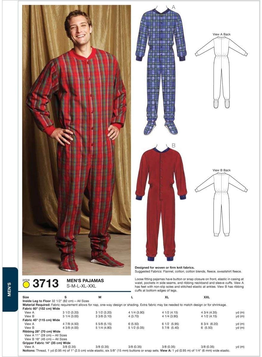 Kwik Sew K3713 Pajamas Sewing Pattern, Size S-M-L-XL-XXL