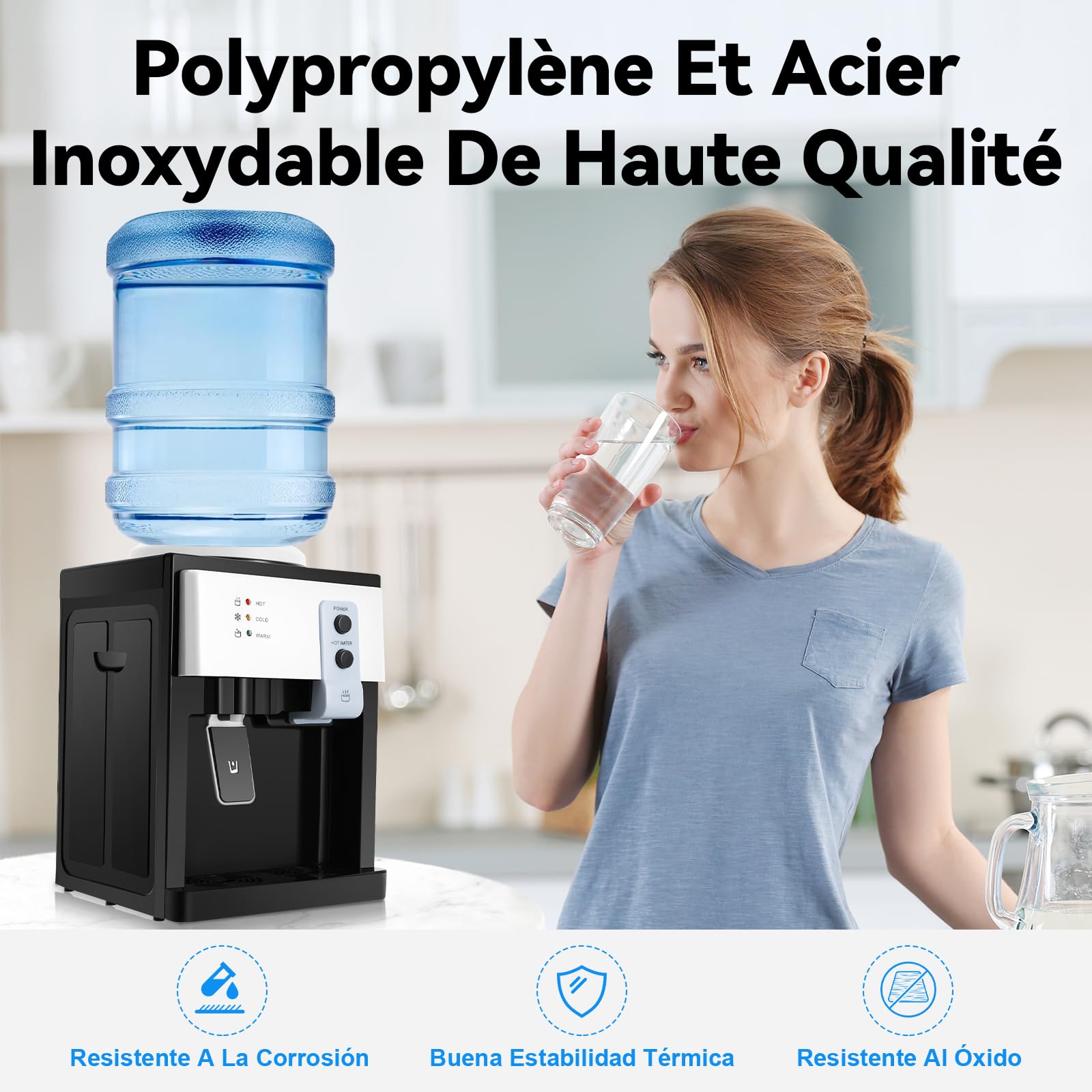 Distributore elettrico caldo e freddo, 550 W, refrigeratore e distributore di acqua potabile, per fontana d'acqua da 5 a 18 l, ufficio casa