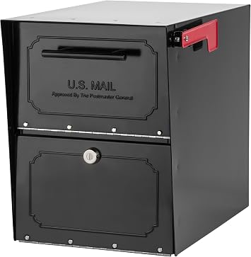 Architectural Mailboxes Oasis Classic Locking Post Mount Mailbox, Black, XL