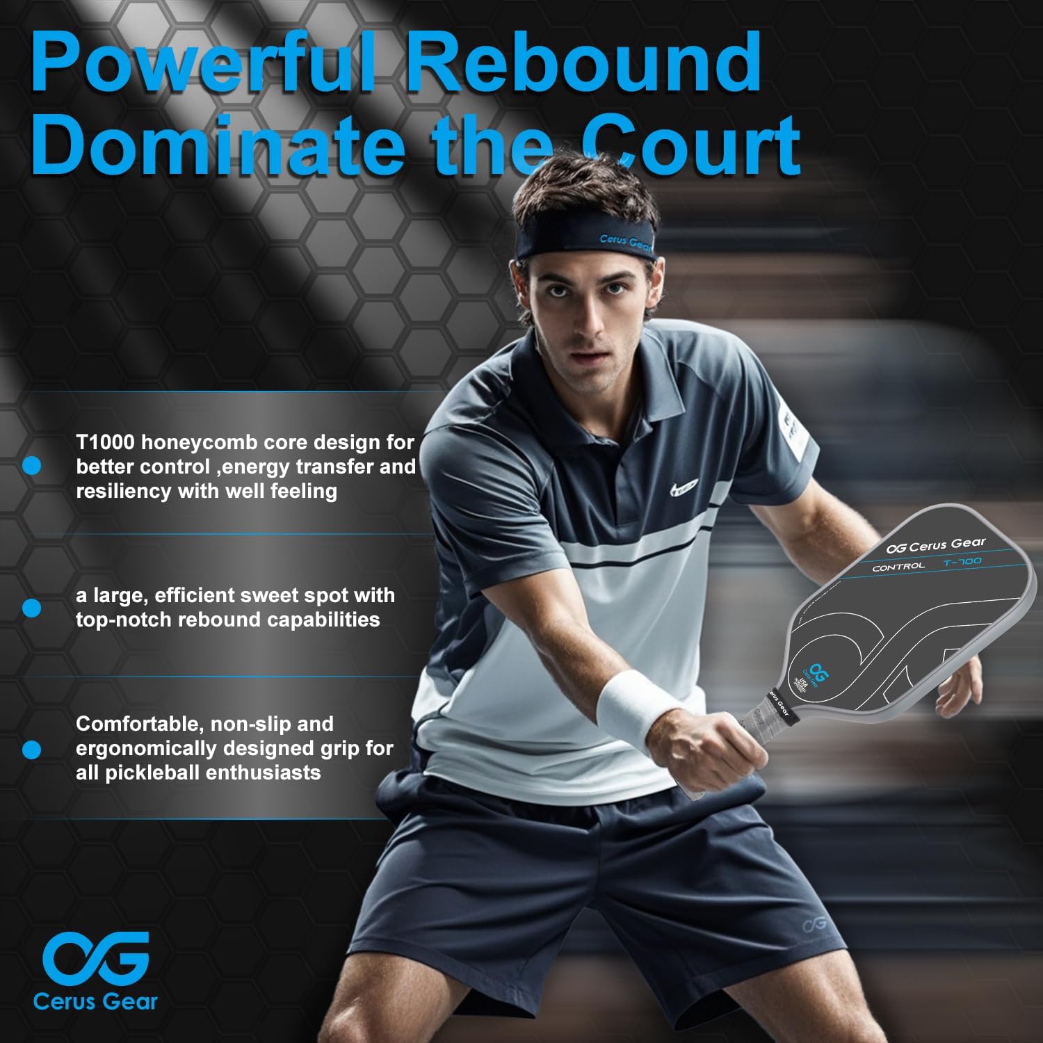 Pickleball Paddles with Multi-Layer T700SC Carbon Fiber & 16MM Reinforced Polymer Honeycomb Core, Premium Pickle Ball Racket Designed for Ultimate Spin & Consistency, USAPA Approved