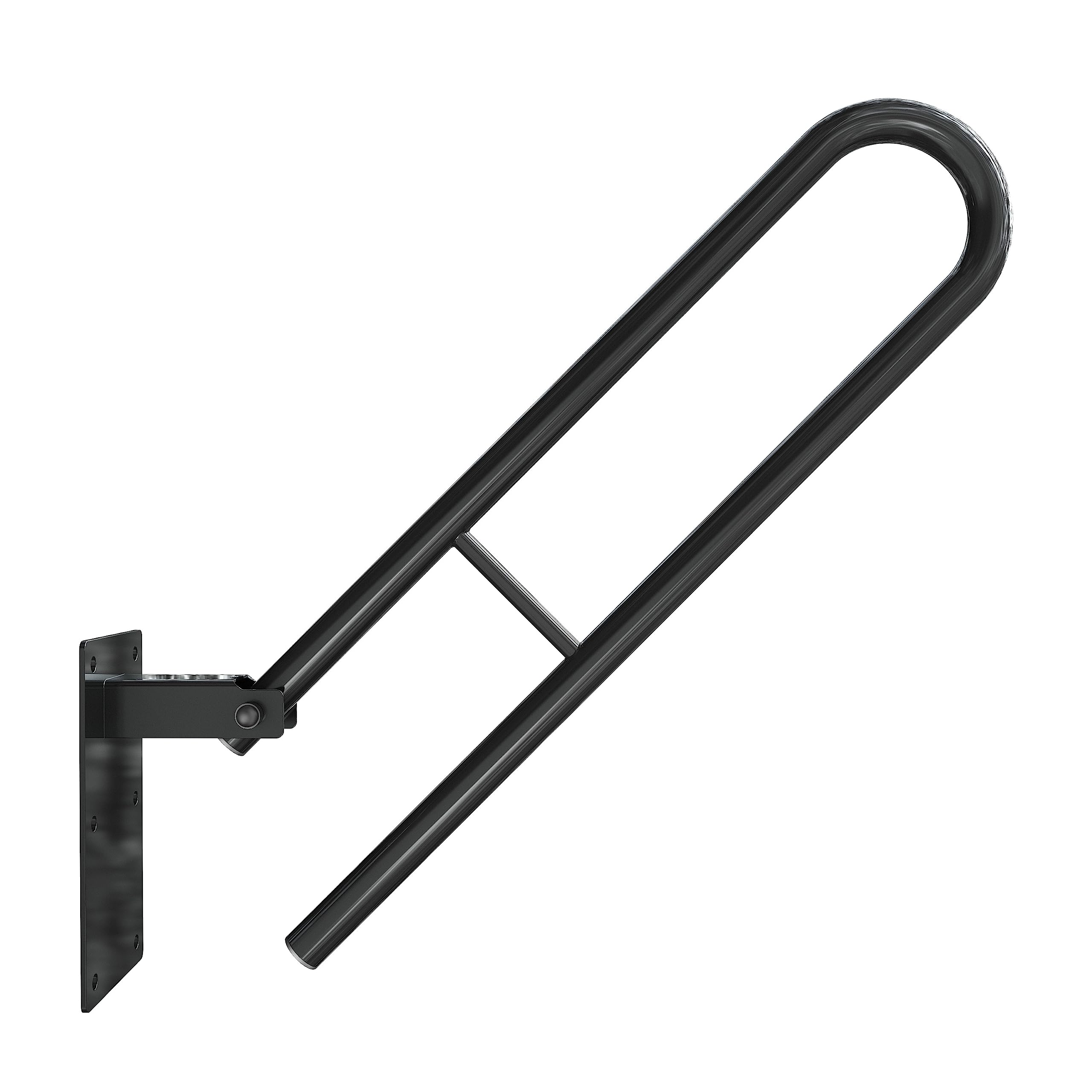 Aquabad® Barra de Apoyo abatible de acero, negro, 60 cm