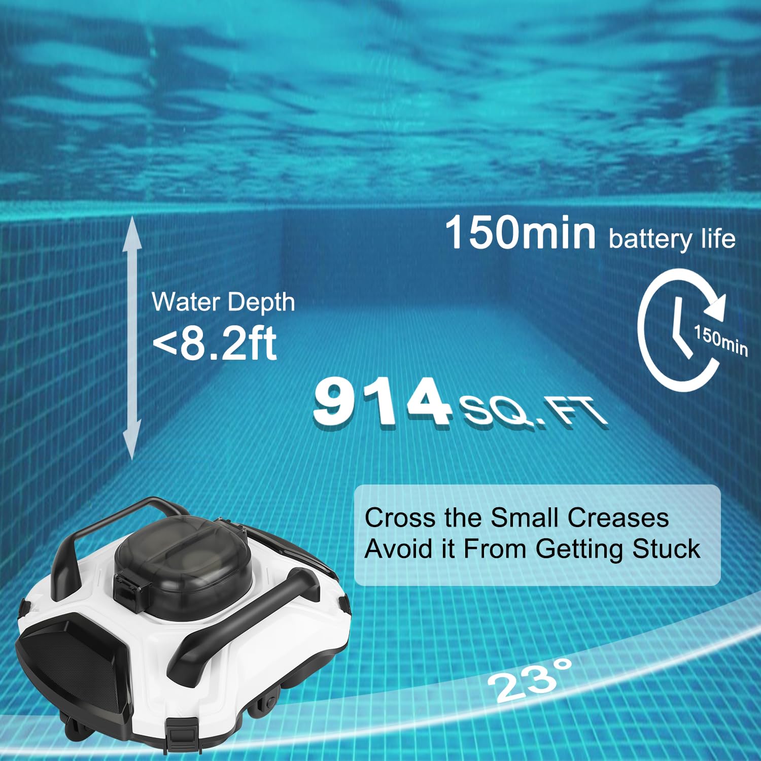 Nettoyeur de piscine robotique blanc