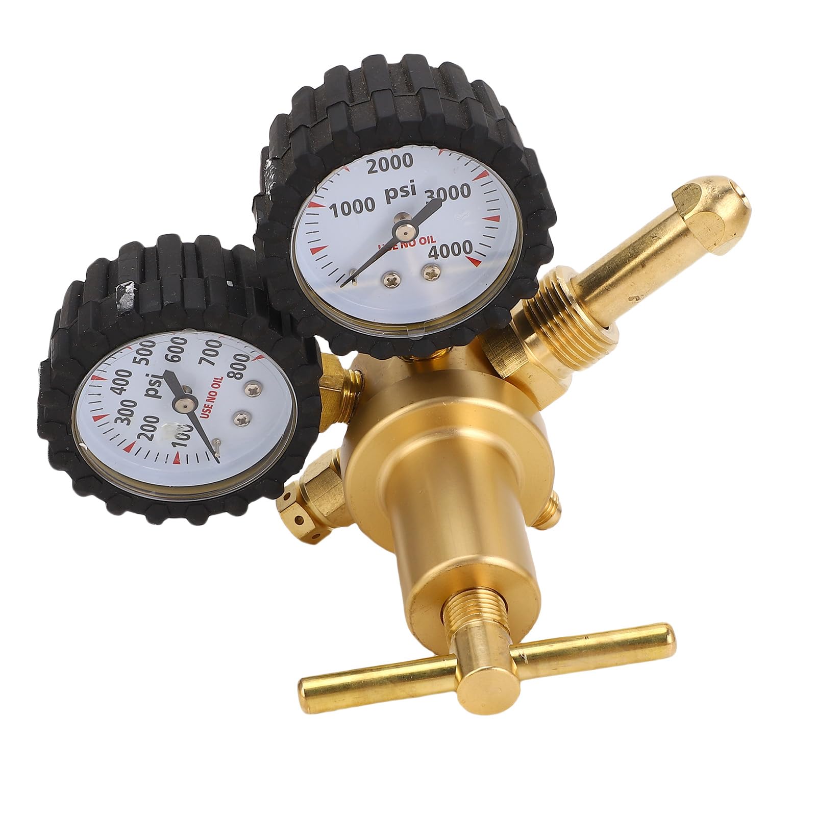 Zestaw Regulatora Azotu Zawór Regulatora Azotu HVAC 0–800 PSI z Wężem 60 Cali CGA580 Wlot Męski Kielichowy Wylot 1/4 Cala do Testowania Ciśnienia Wykrywanie Nieszczelności