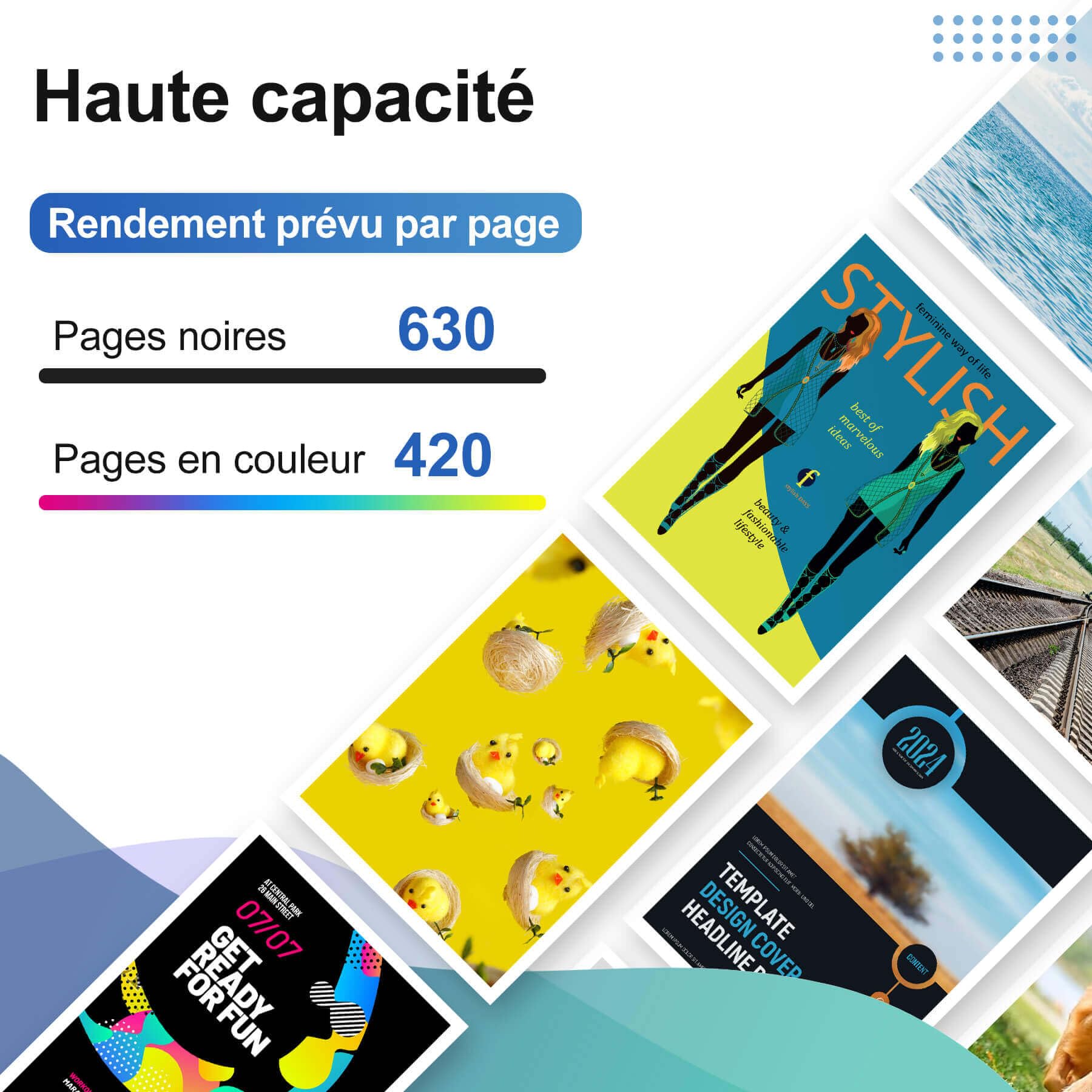Cartouches 303 XL Noir et Couleur Remplacement pour HP Cartouches 303 303 XL 303XL Noir et Couleur Encre pour HP Envy Photo 6230 6220 7830 6232 6234 7130 7134 (1 Noir, 1 Couleur, 2 Pack)