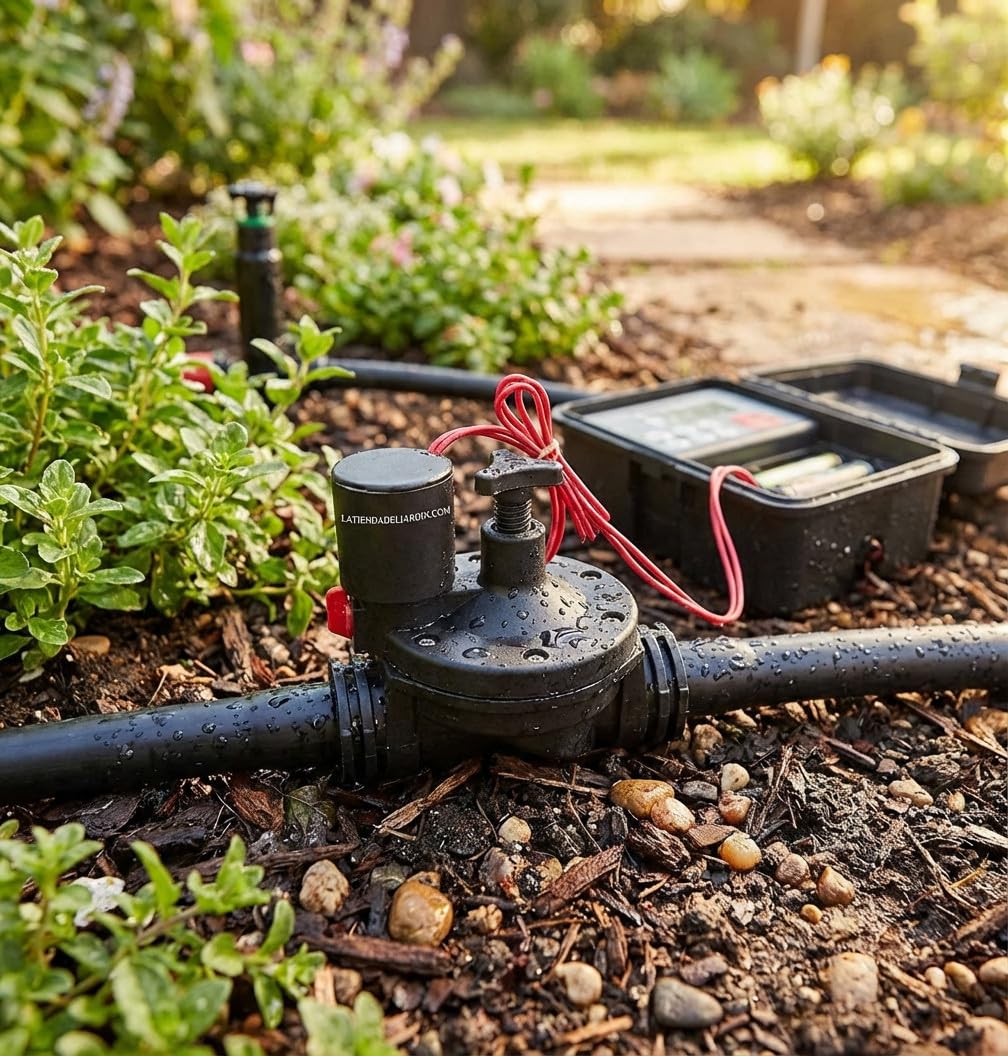 Suinga Set di 4 Elettrovalvola Irrigazione automatica 3/4" 24 V 25mm con regolatore flusso per programmatori irrigazione elettrica di qualsiasi marca