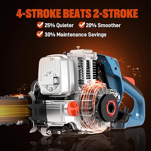 Miniatura 10 de SENIX CSPE6.5-M - Sierra de poste eléctrica con cable de 6.5 amperios con barra Oregon de 8 pulgadas y cadena, recortadora de árbol con poste de