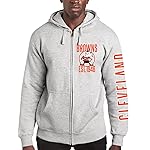 Junk Food Standard Soft Full Zip Hooded Fleece, Unisex Fit, Cleveland Browns-Athletic Heather Large