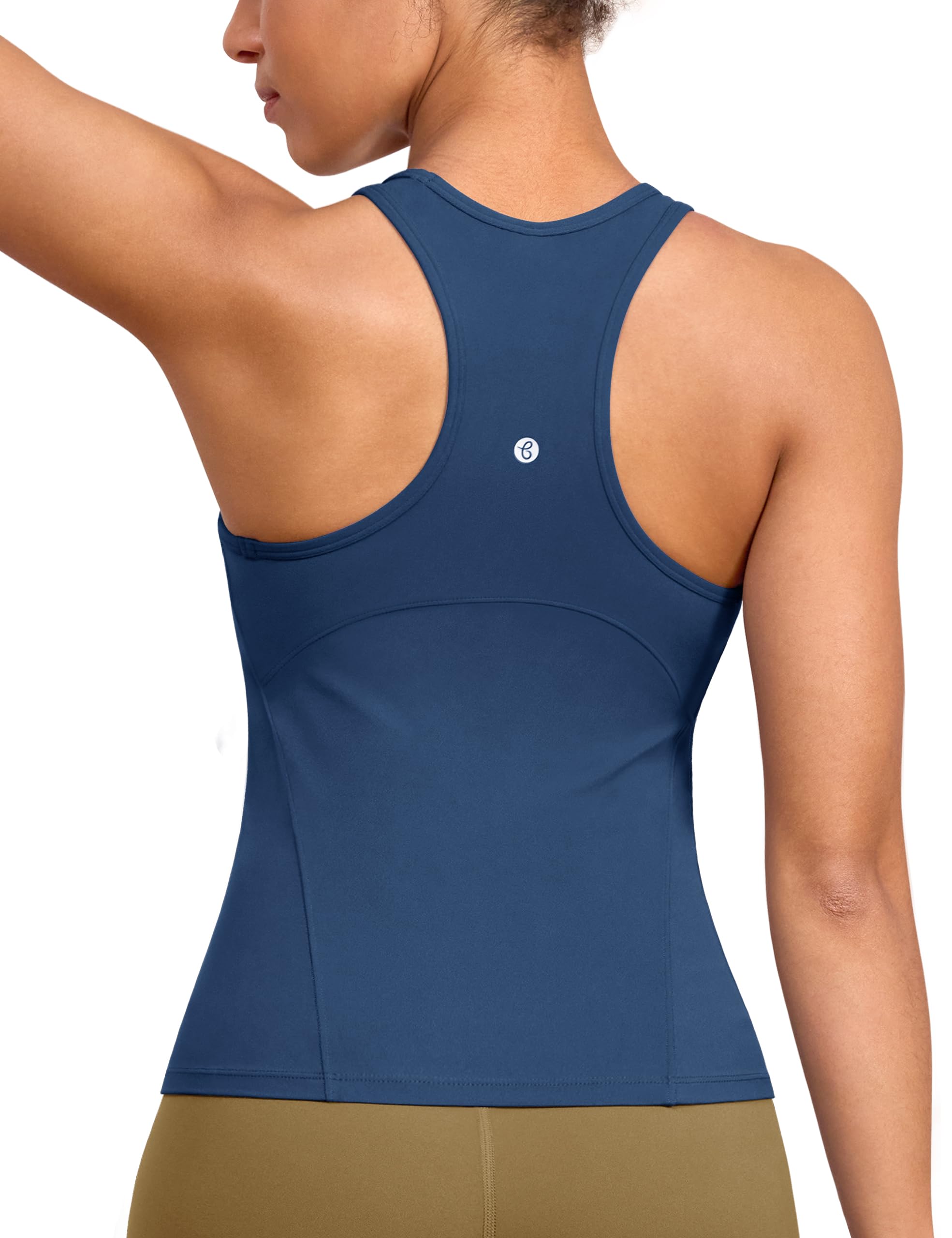 BAYDI Clouduxi Racerback Yoga Tank Top Damen Sport Tops Fitness Blickdichte Oberteile High Neck Running Tanktops Fitness Sporttop