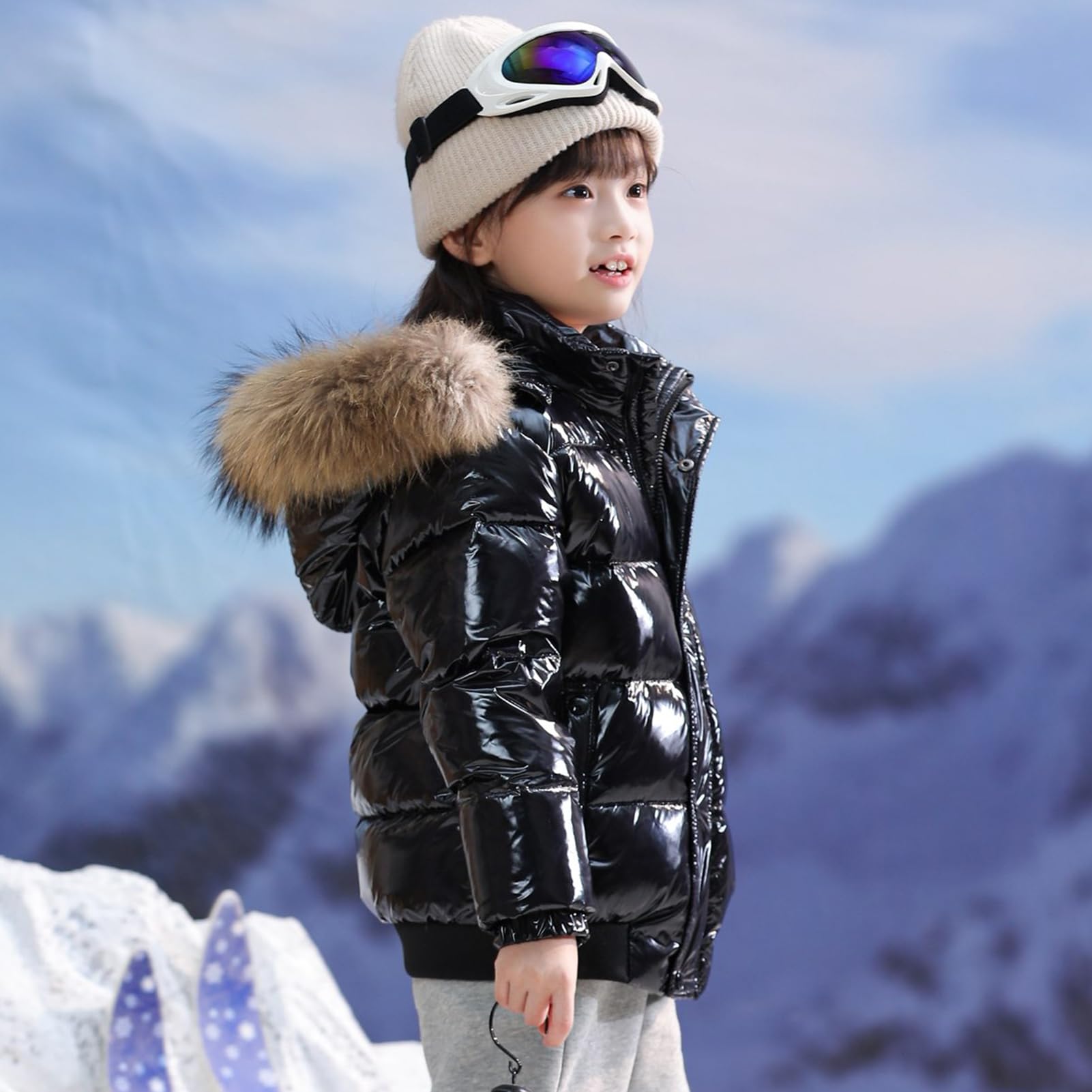 Cappotto Invernale Bambina e Bambino Giacca Imbottita con Cappuccio Giacche Cappotti Raggazzi Antivento