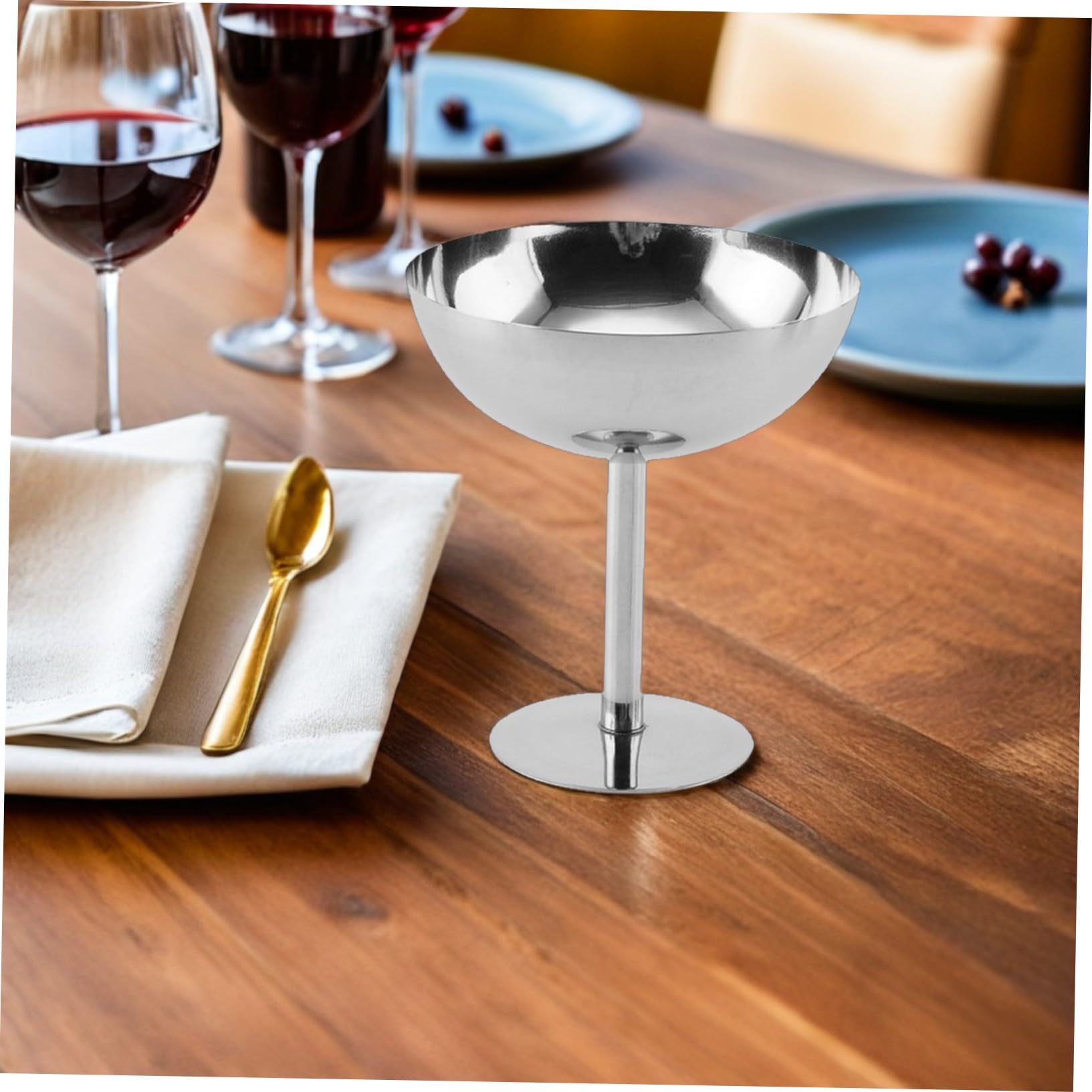 2piezas Cuencos para Postre de Acero Inoxidable Vaso de Helado Taza de Cóctel para Yogur Postres Fiesta el Piso Mesa