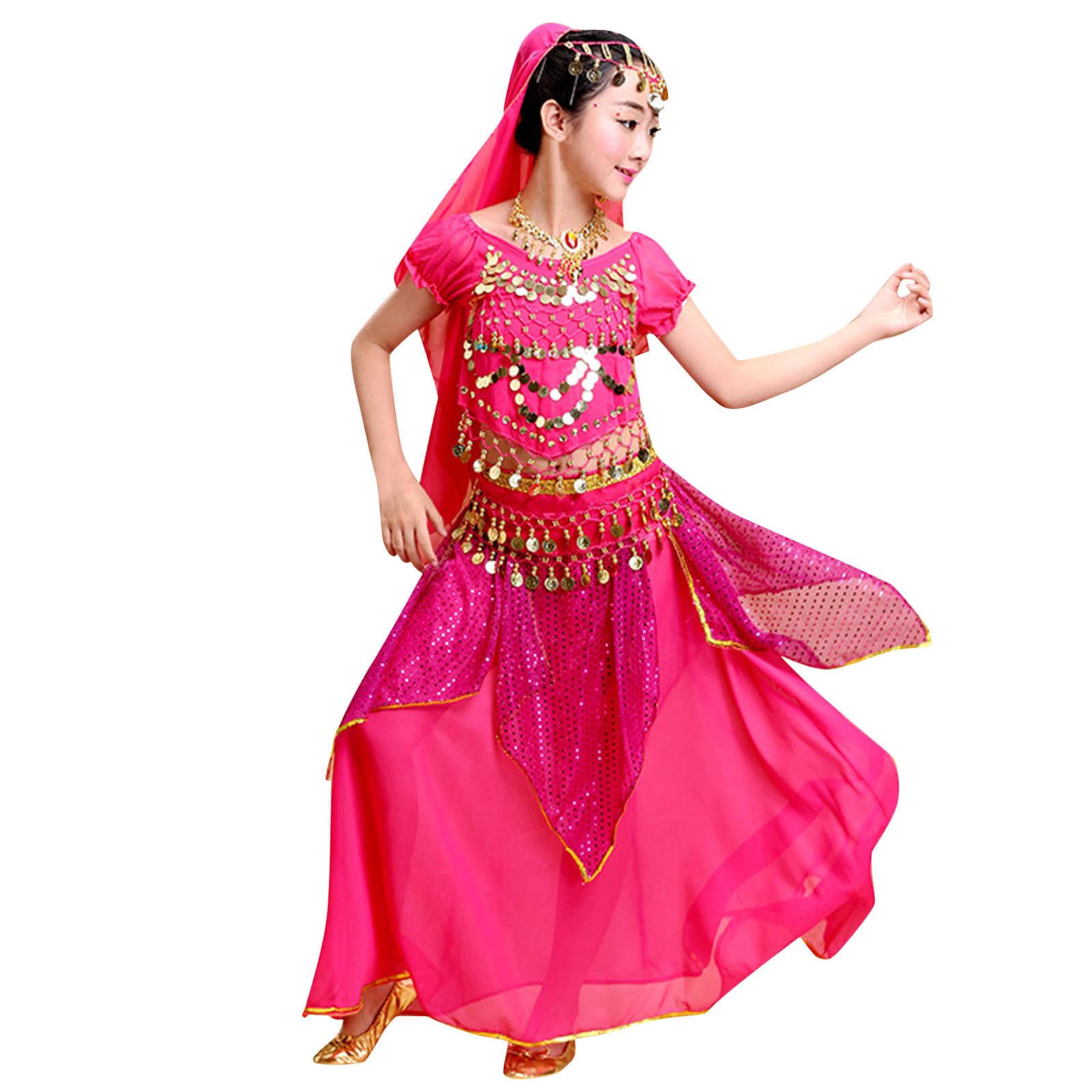 Générique Déguisement bollywood Enfant Costume Danse Orientale Robe Indienne Carnaval Fille tenue danse fille tenue danse fille - 5