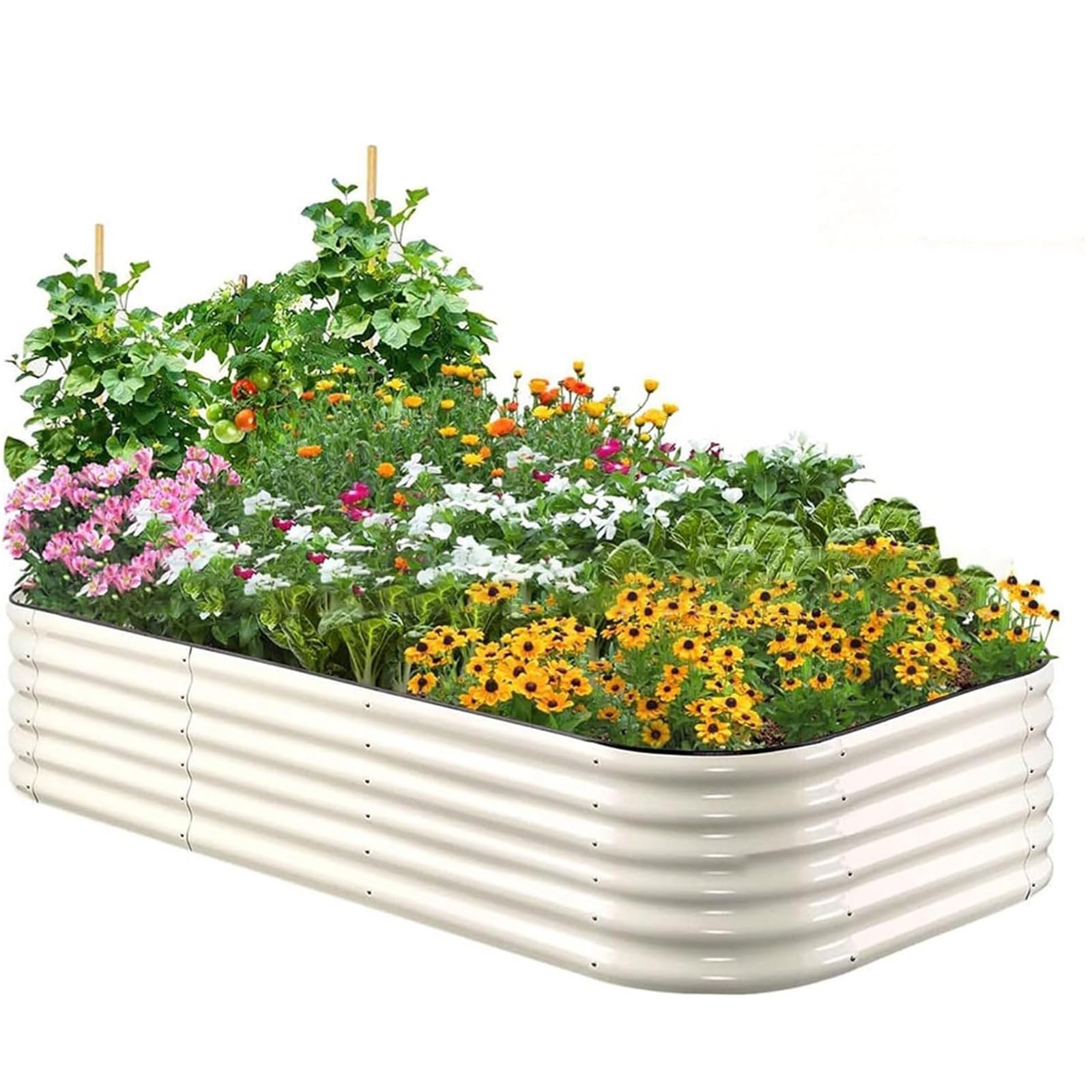 Jardín elevado galvanizado modular para cultivar hortalizas frescas en el patio familiar