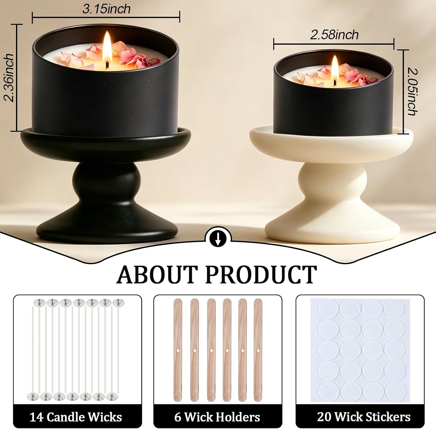 Candle Tins 4 Oz, Candle Tins with Lids, Empty Candle Jars for Making Candle, Metal Candle Containers, Small Tins with Lids, Candle Jars for DIY Candle Making,Small Business (Black, 4oz-6pcs)
