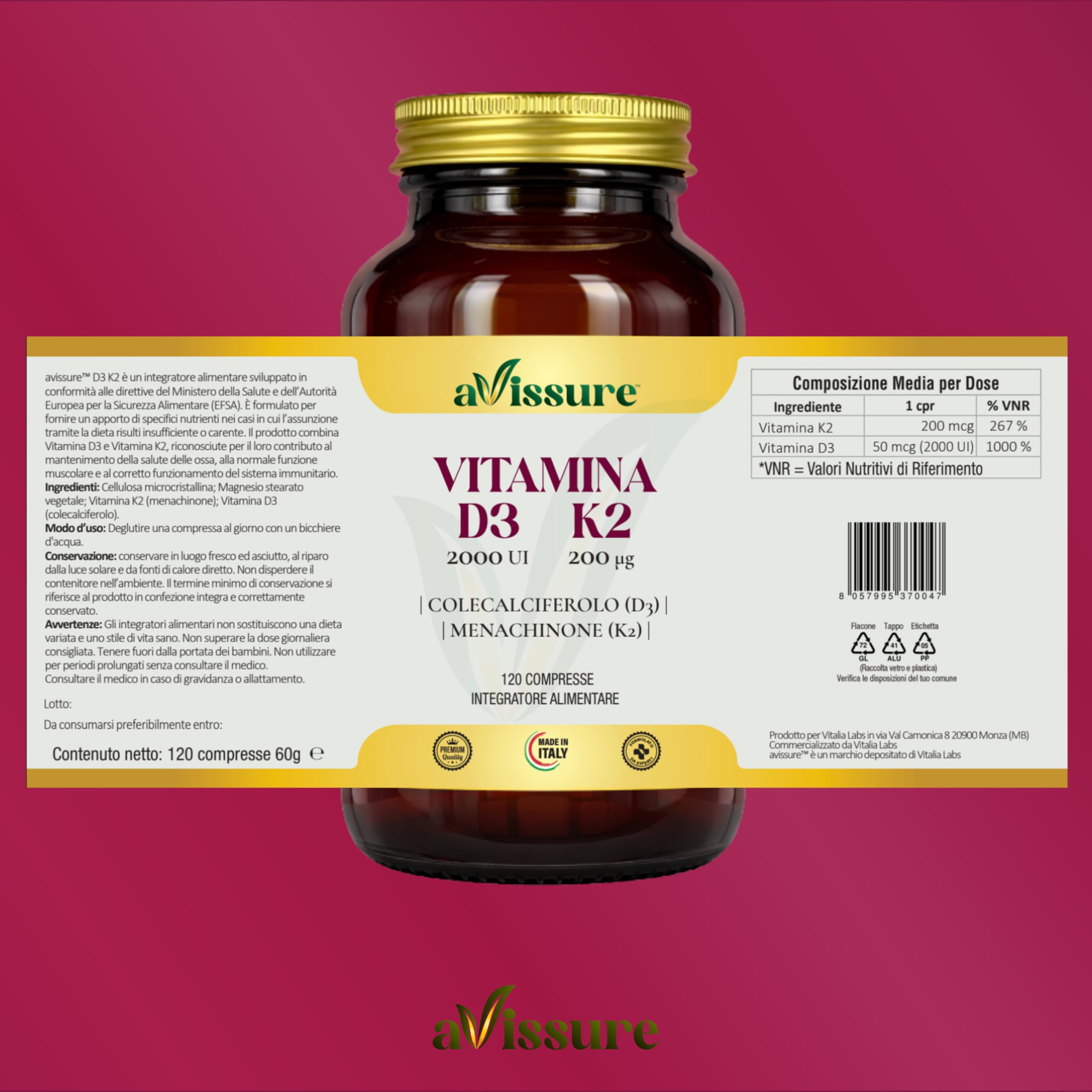 Pacchetto Premium ProstaSSure + Multivitality + Vitamina D3 K2
