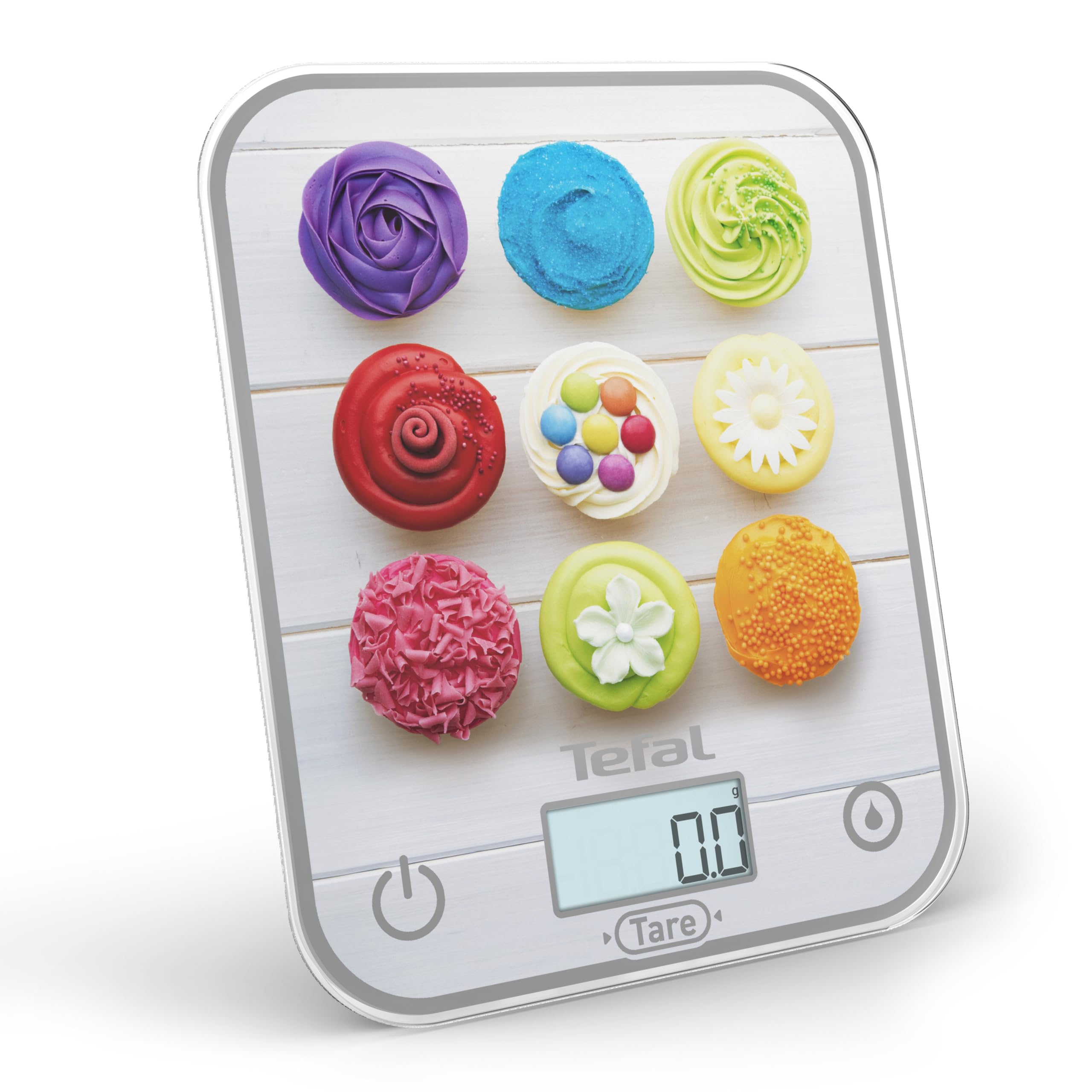 Tefal, Balance de cuisine électronique, Optiss, Écran rétroéclairé facile à lire, Résistance aux rayures, Capacité de 5kg, Blanc