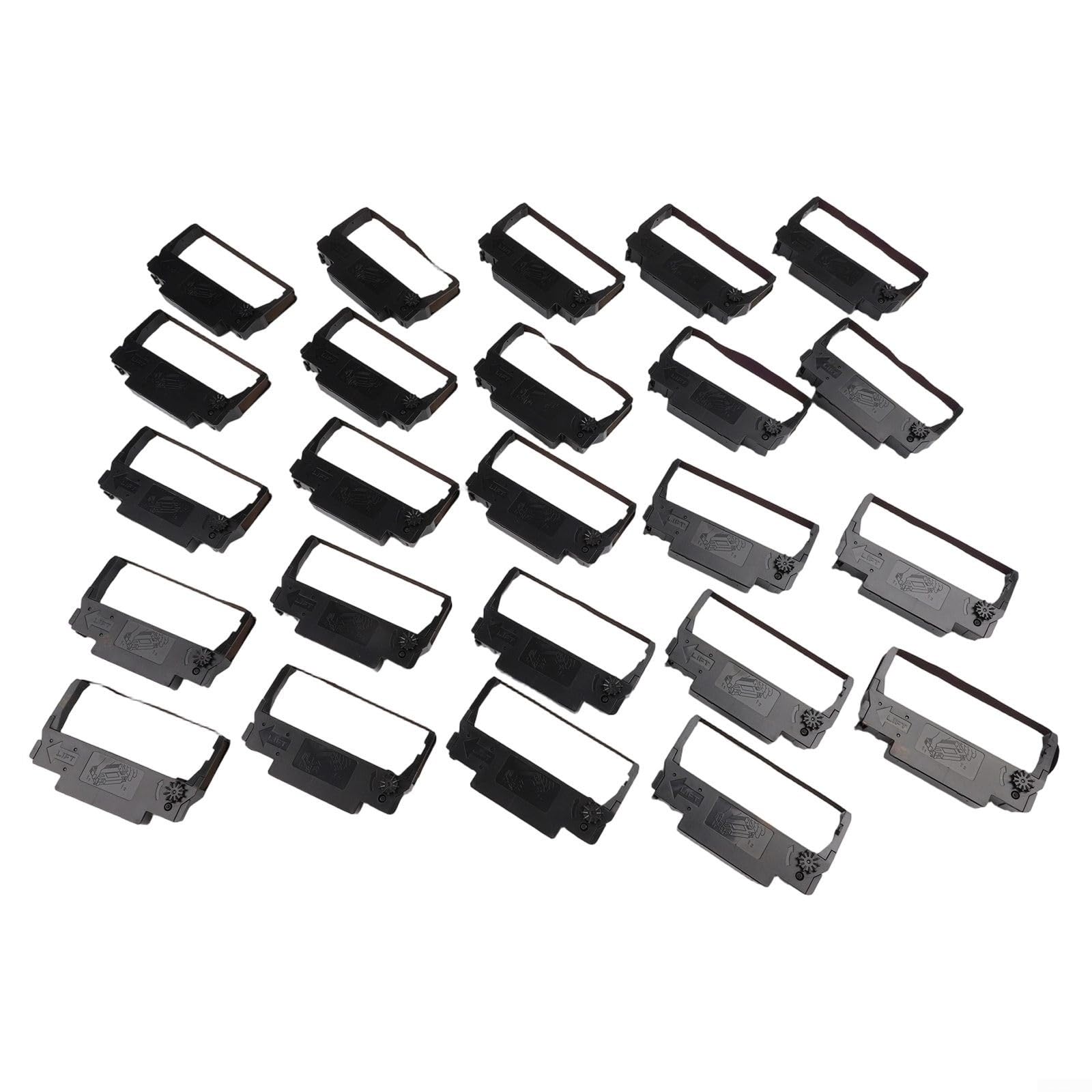 Alanmoship ERC30/34/38 B/R Printer Ribbon Pack of 24, Compatible with NK506 TM-U220 TM-U370 ERC30 ERC38, Plastic Nylon Construction for Office POS and Retail Cashier Use(black)