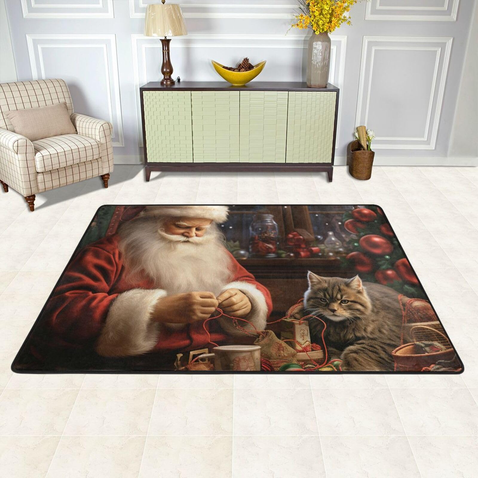 Grand tapis d'intérieur antidérapant idéal pour réchauffer la chambre