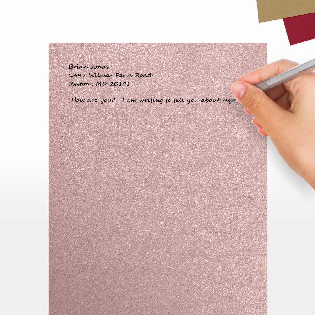 LUXPaper 8.5" x 11" Cardstock | Letter Size | Misty Rose Metallic - Sirio Pearl | 111lb. Cover | 500 Qty