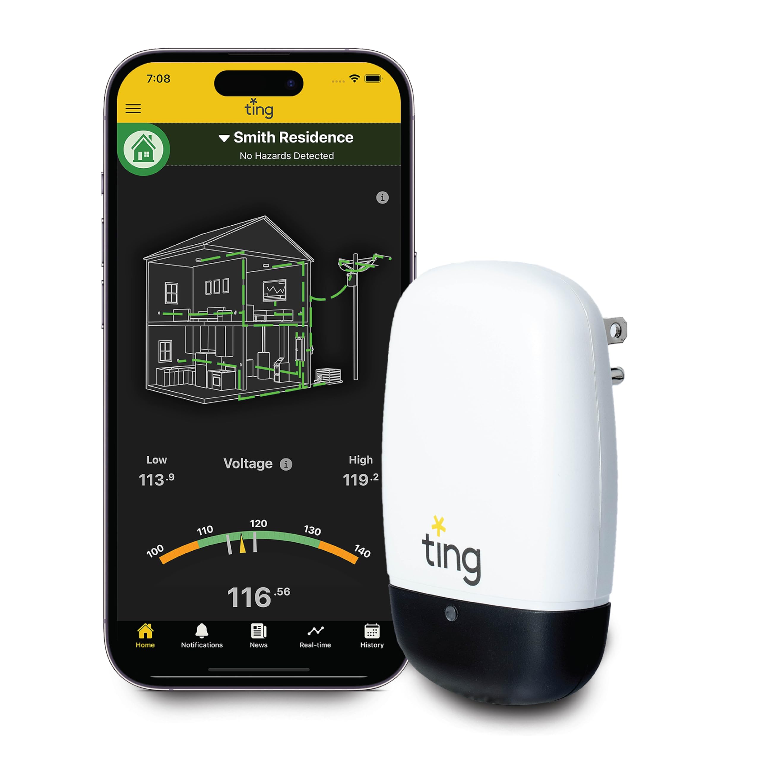 Ting Fire Prevention Sensor & Service - Includes 12 Months of Required Service, Residential Use Only
