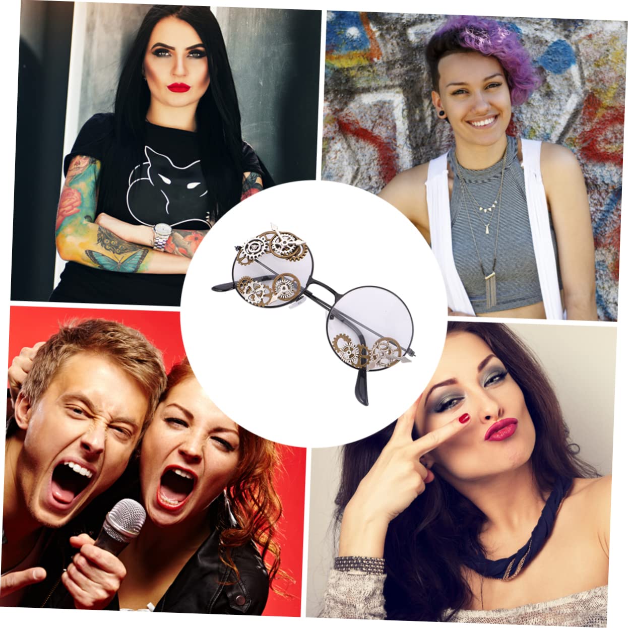 FRCOLOR 1 Pc Gothic Glasses Led Visor Glasses Novelty Gothic Eyewear for Cosplay Party Costumes