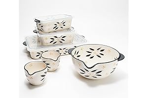 Temp-tations 9 Pc Prep & Bake Kitchen Dinnerware Set (Old World Black)