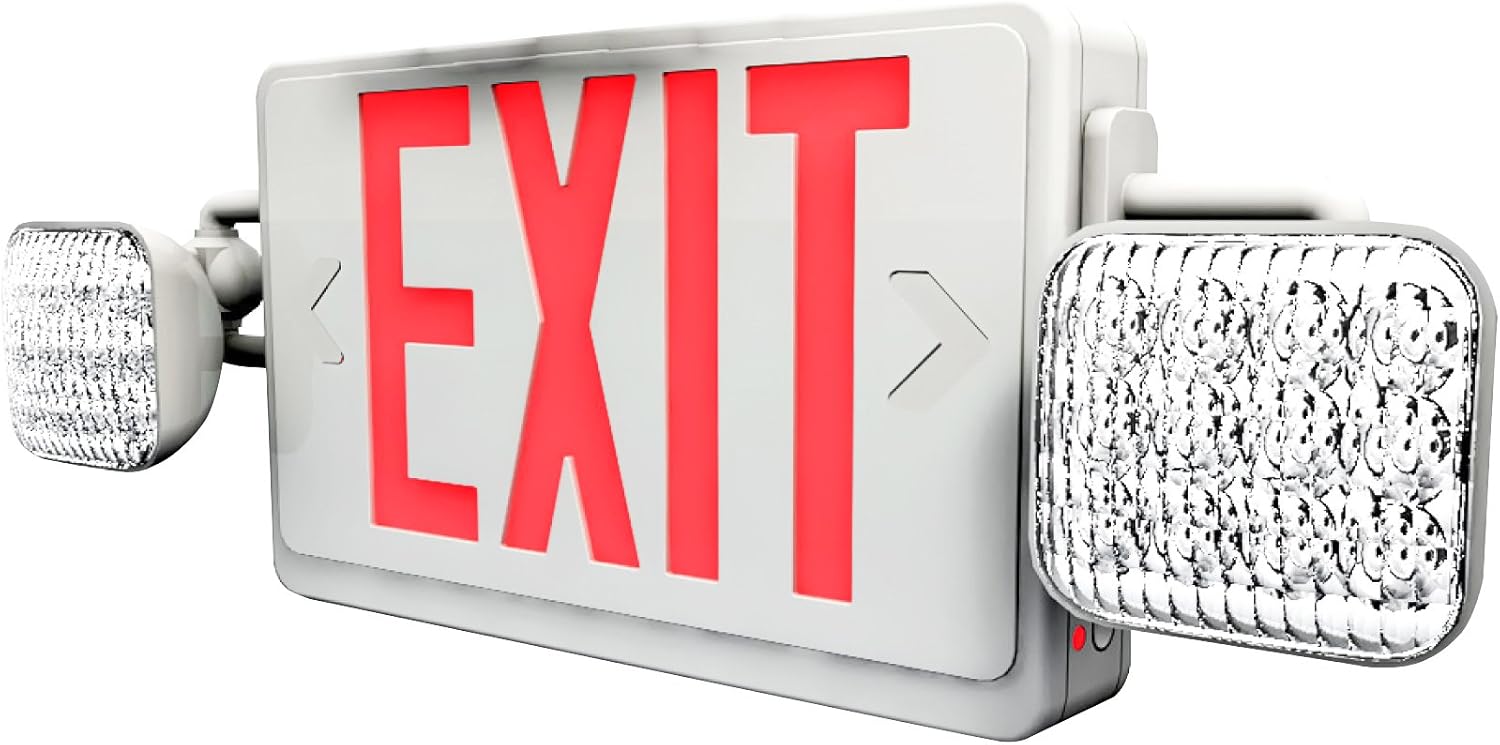 Sunlite EXIT/SU/1OR2F/R/W/COMBO/2H Two Headed Exit Light Combo