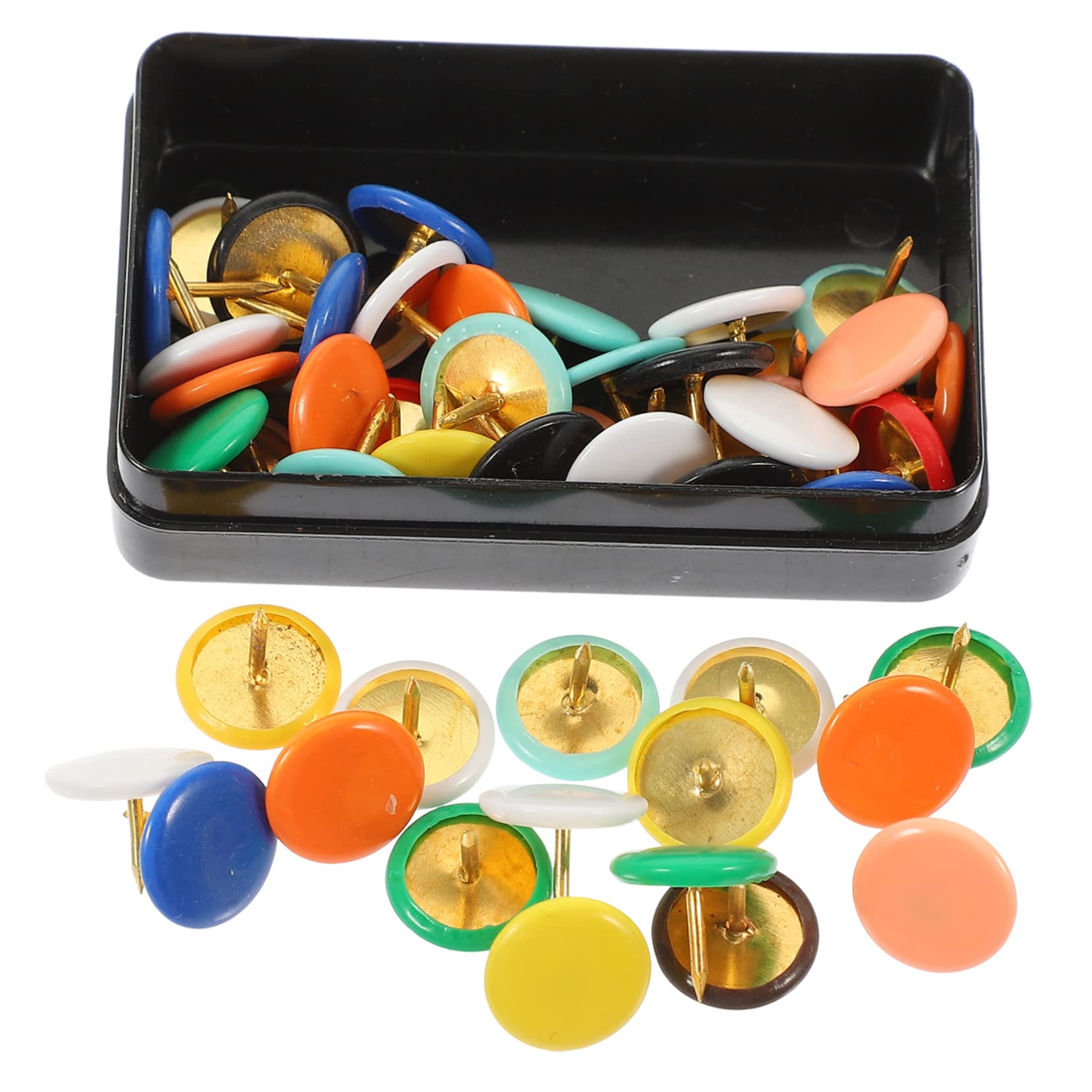 SHINEOFI 5 Sätze Reißzwecke Für Niedlich Rund Blau Nähen Drücken Büroartikel Büromaterial Bürozubehör Reisnagel School Stuff Tack Dekorative Stecknadel Büro Reißnägel Eisen 100 Stück * 5
