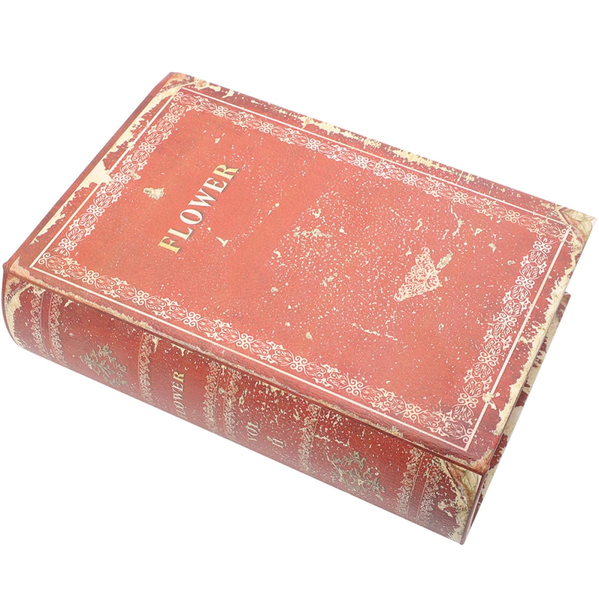 HOMSFOU Scatola Portaoggetti Retrò in Legno a Forma di Volume, Robusta Funzione di Conservazione per Lettere e Piccoli Oggetti, Decorazione Vintage per Arredamento da Tavolo