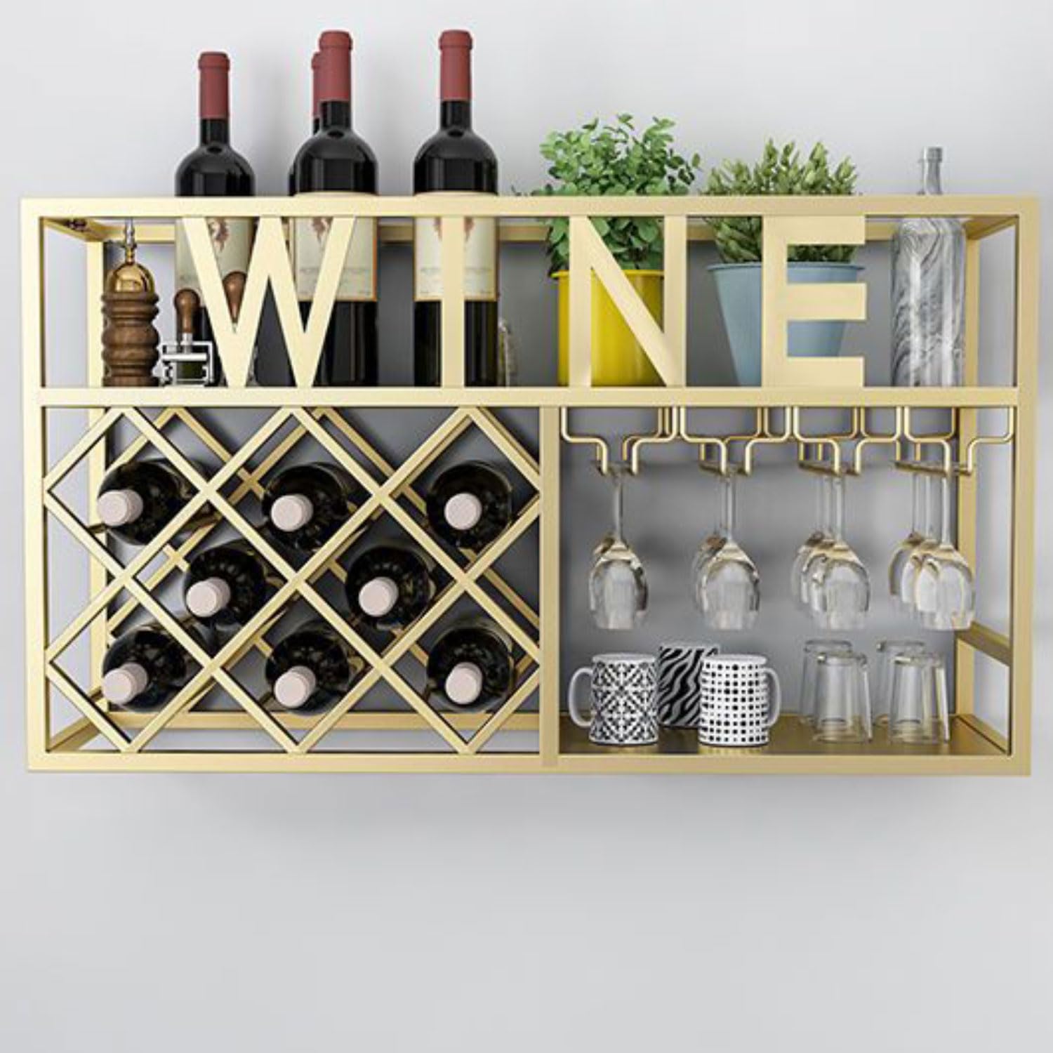 Porte-verre à vin suspendu mural pour vos soirées entre amis