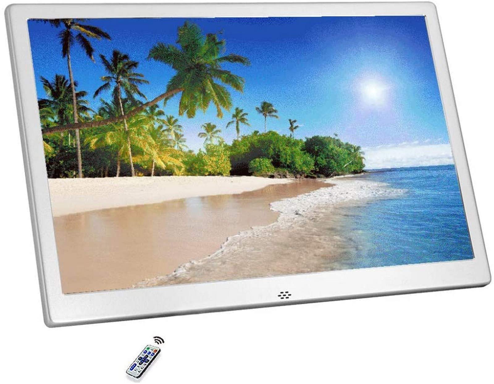 MYUYEE 12.1-Inch Digital Photo Frame - 1280X800 Ips Screen, With Music And Video Player, Calendar And Alarm Clock Functions, Remote Control, Gold. (Gold-12)