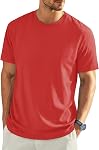 EKLENTSON T-shirts en coton cou rond Manche courte Tee Plain Moisture Wicking Casual Tshirts couleur unie pour homme