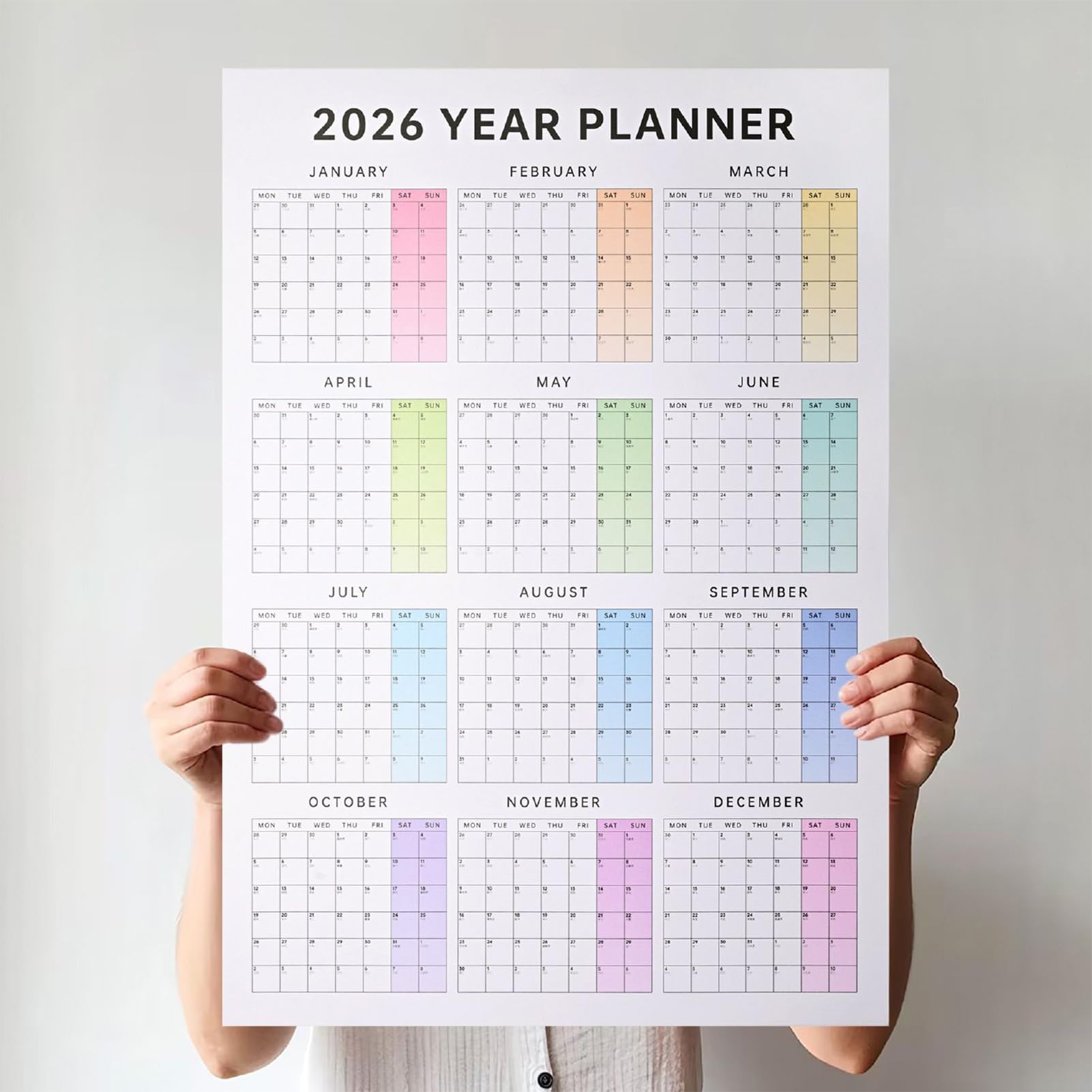 Calendario vertical grande 2026 impermeable y resistente al agua para oficina 8