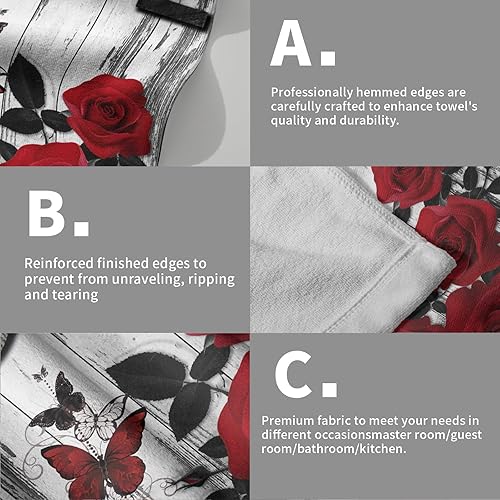 Vista 444 de Giwawa Juego de 2 toallas de mano de pino con ciervos del bosque, toallas de baño, suaves y absorbentes, para bar, bar, cocina, hotel, spa, Ciervo