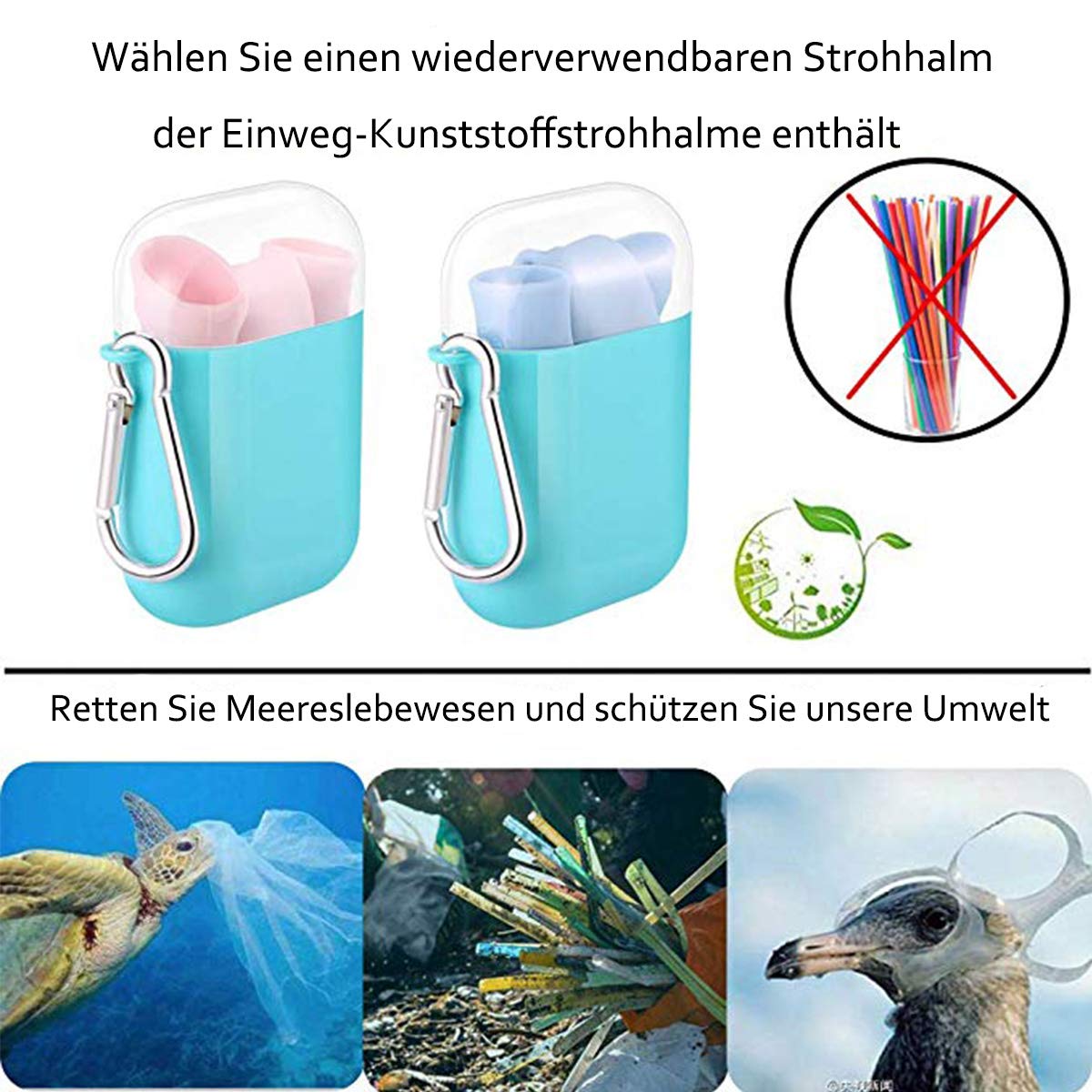 Set 6 Cannucce In Silicone Riutilizzabili | Senza BPA | Con Spazzola Di Pulizia | Diametro 6 Mm - Foto 14