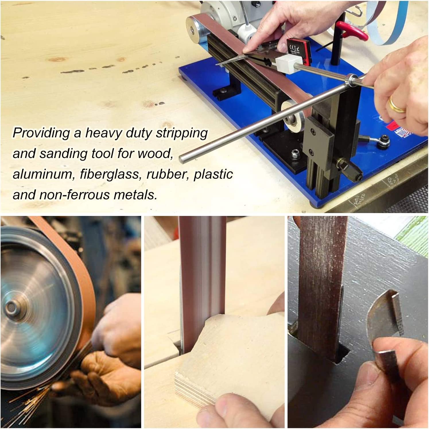 Lijadora de banda de 1-1/2 x 30 pulgadas, bandas de lijado de óxido de aluminio para lijadora de banda, papel de lijadora de banda con grano 60 para un uso eficiente y duradero, paquete de 10