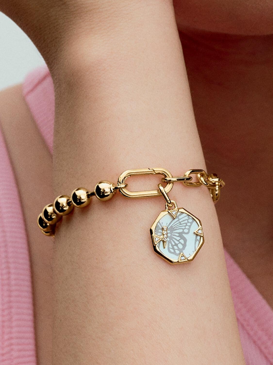 PANDORA ME Colección de dijes chapados en oro de 14 quilates