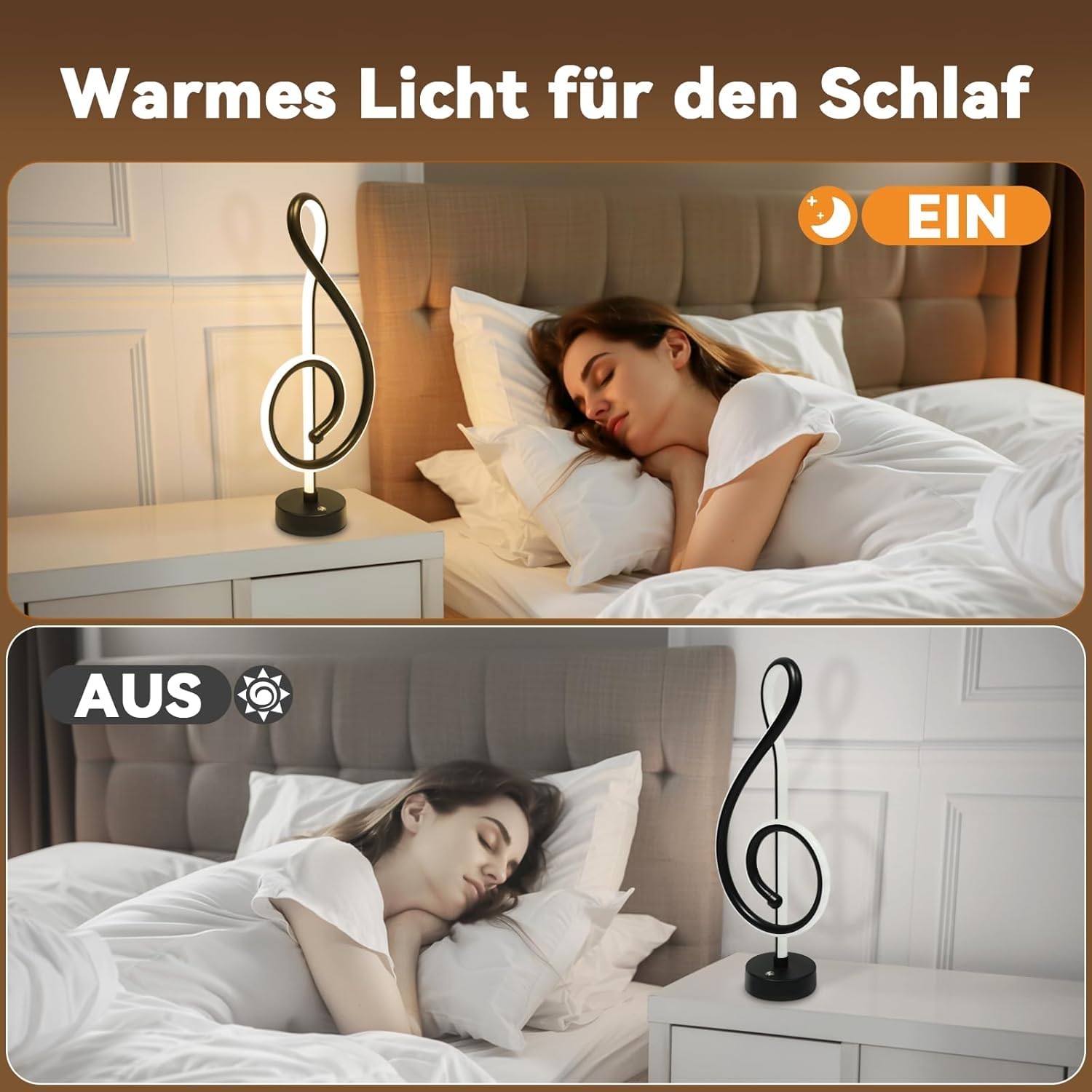 ZMH 2ER LED Tischlampe Kabellos Nachttischlampe - Schwarz Touch Dimmbar Tischleuchte Akku mit USB Aufladbar Metall Nachttischleuchte Schlafzimmer ohne Kabel Modern Tischlampen für Wohnzimmer