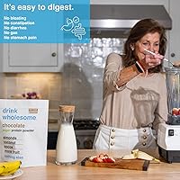 Vista 2 de drink wholesome Proteína vegana de almendras de chocolate en polvo para estómagos sensibles Proteína integral mínimamente procesada Sin