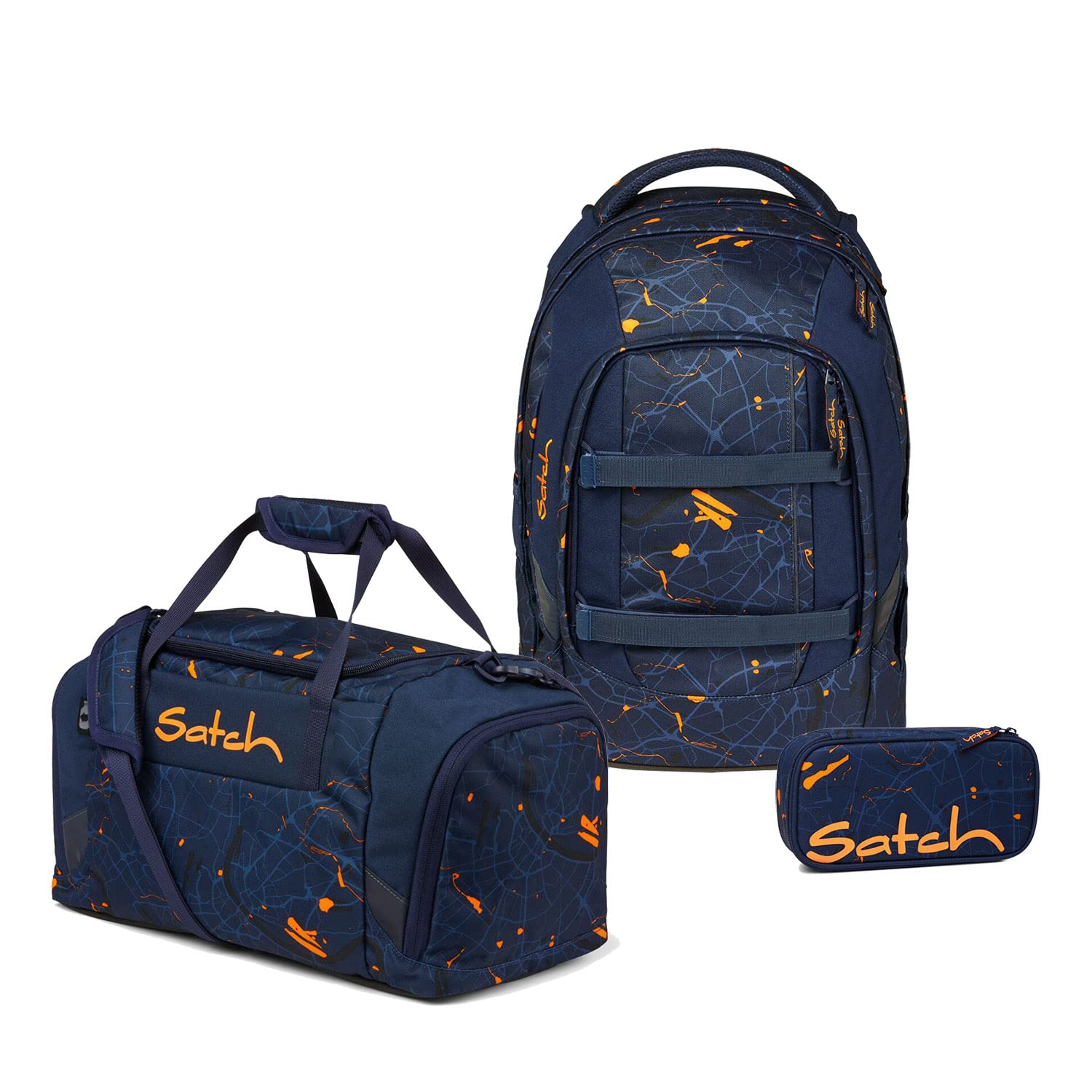 satch Pack Schulrucksack Set 3tlg. mit Sporttasche und Schlamperbox