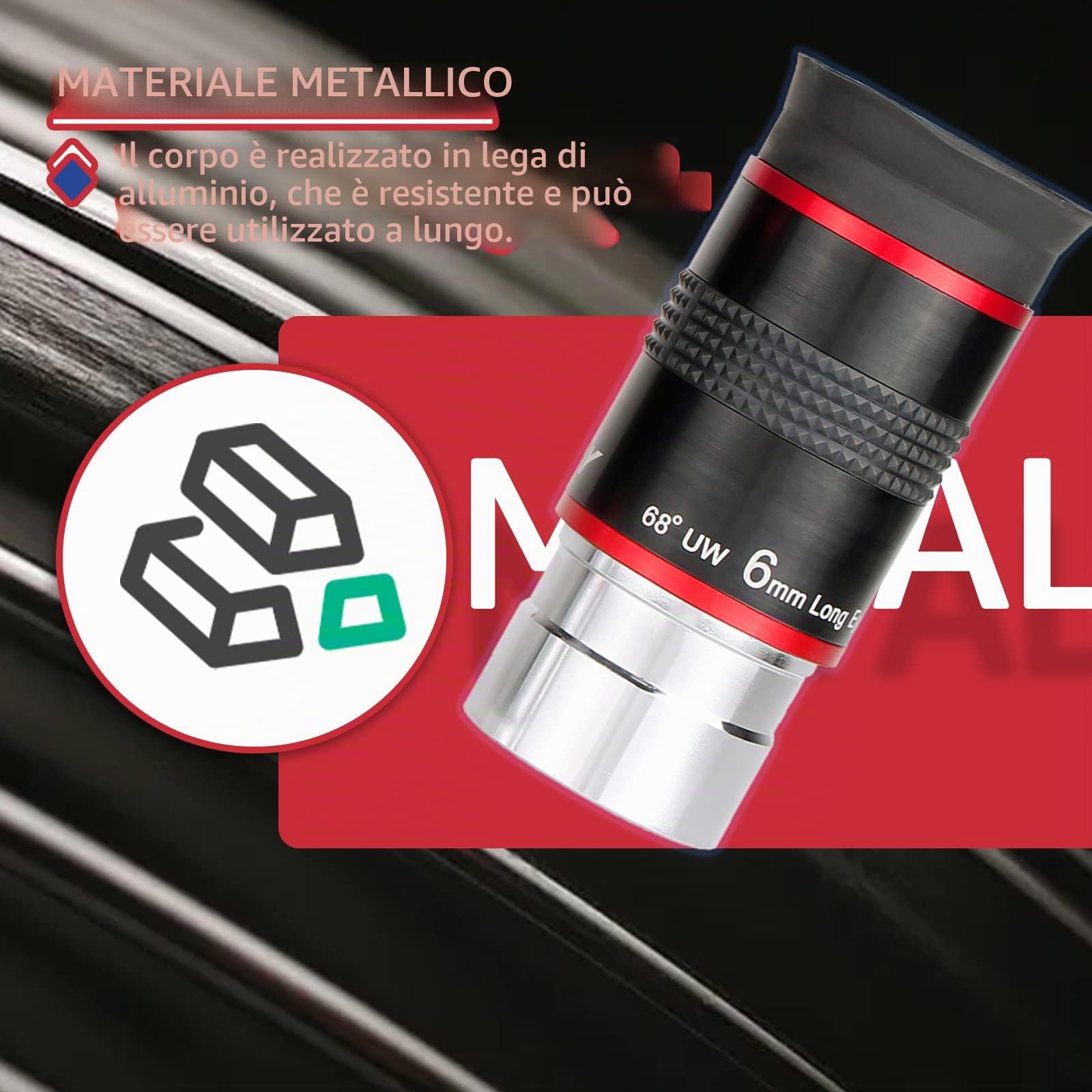 Svbony Oculare Telescopio da 6 mm, Oculare Grandangolare da 68°, Planetario Oculares 1,25", Accessori per Telescopi Astronomici con Lente FMC, per L'osservazione dei Pianeti Della Luna