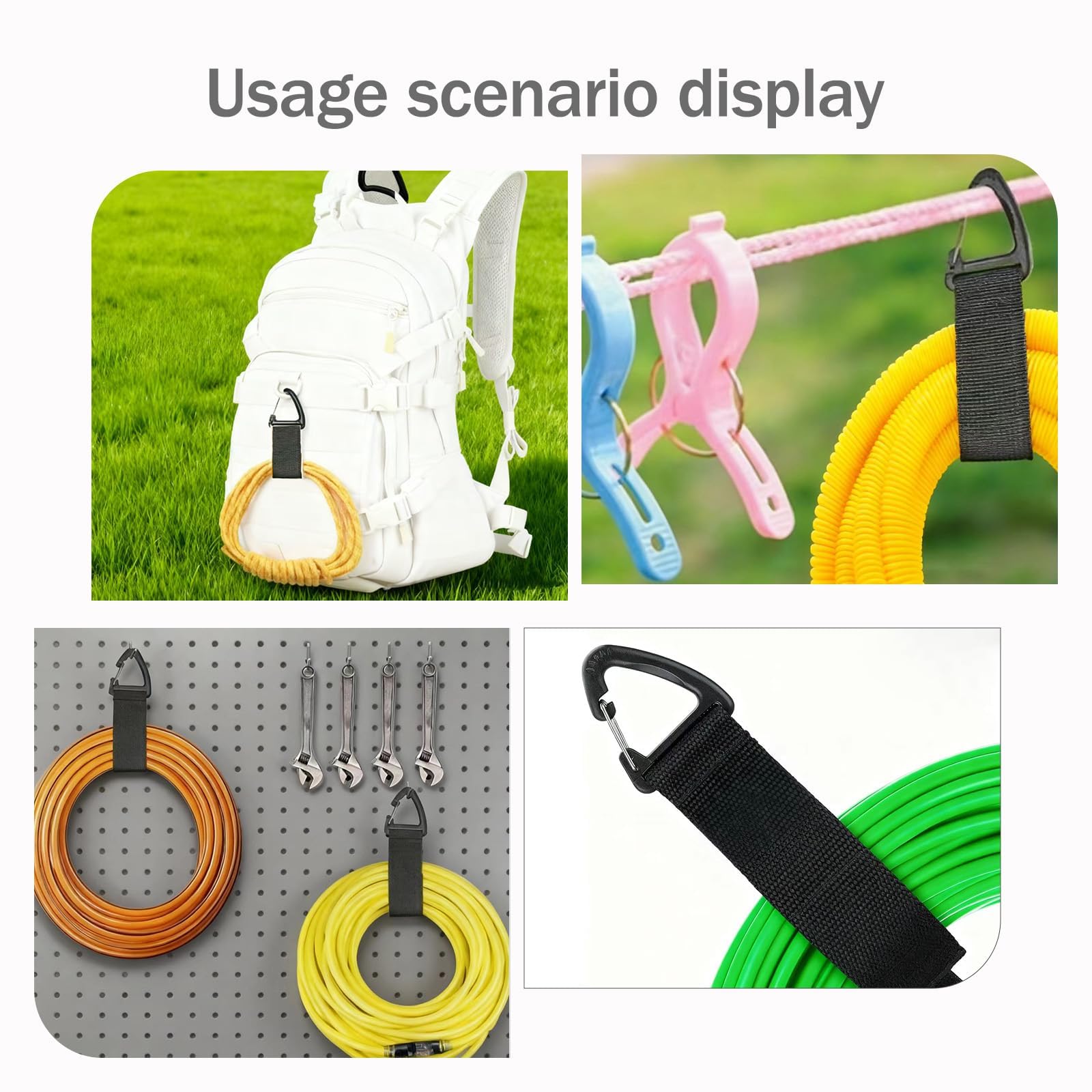 GripZz Sangle Rangement 6M Avec Attaches Et Crochets - Organiseur Câbles Et Tuyaux